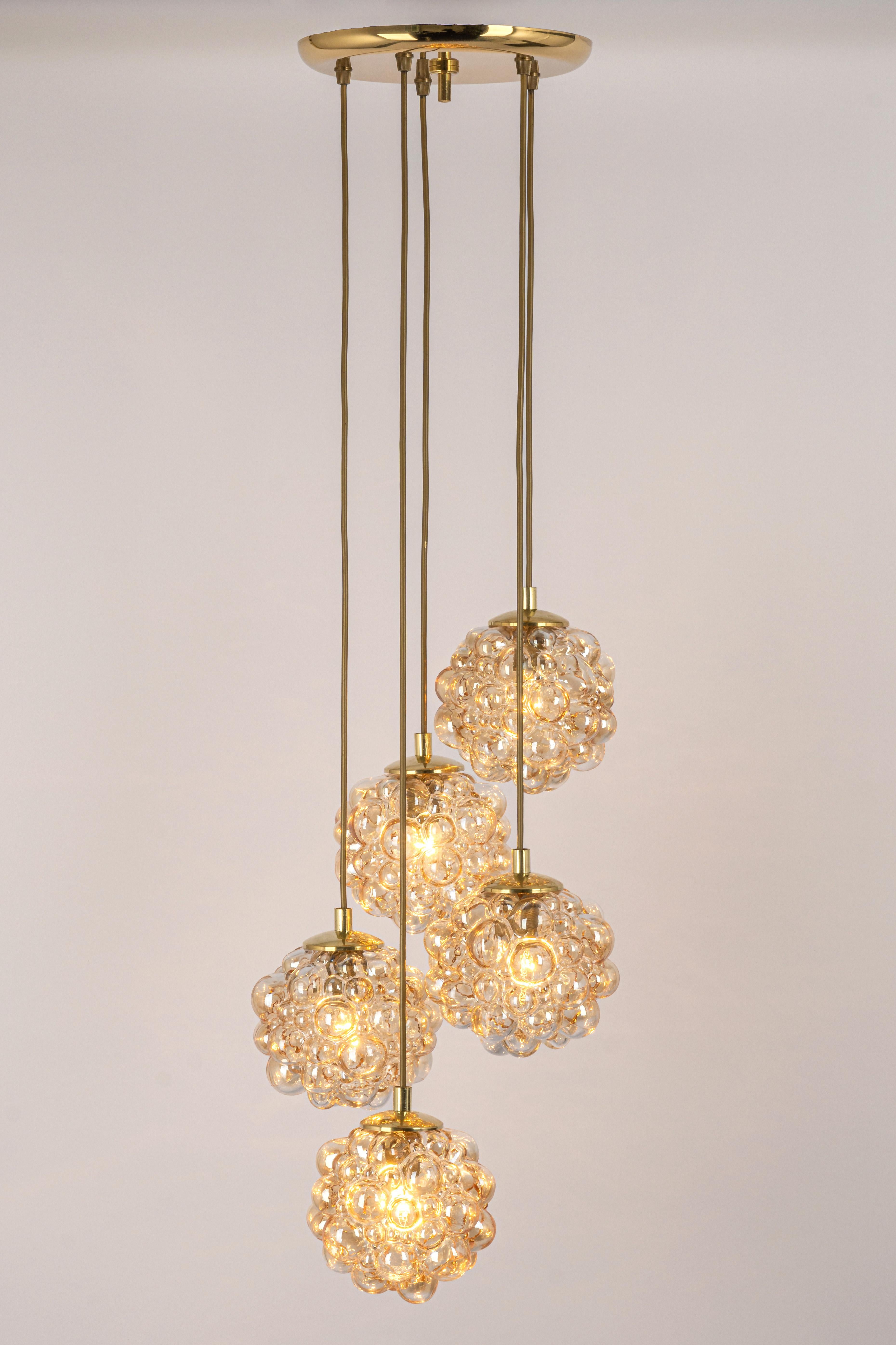 Large Cascading Chandelier Bubble Glass Limburg, Germany, 1970s In Good Condition For Sale In Aachen, NRW