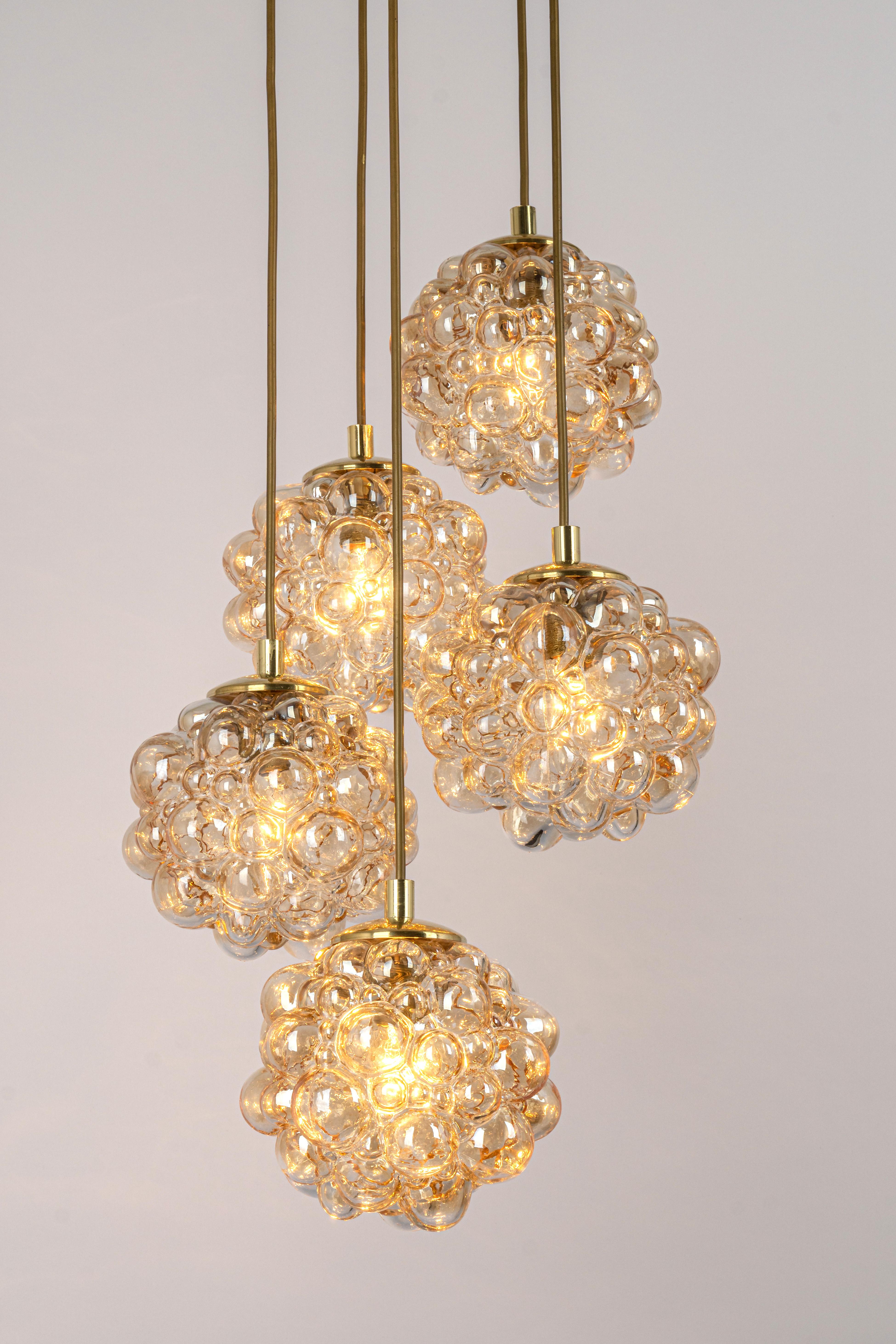 Late 20th Century Large Cascading Chandelier Bubble Glass Limburg, Germany, 1970s For Sale