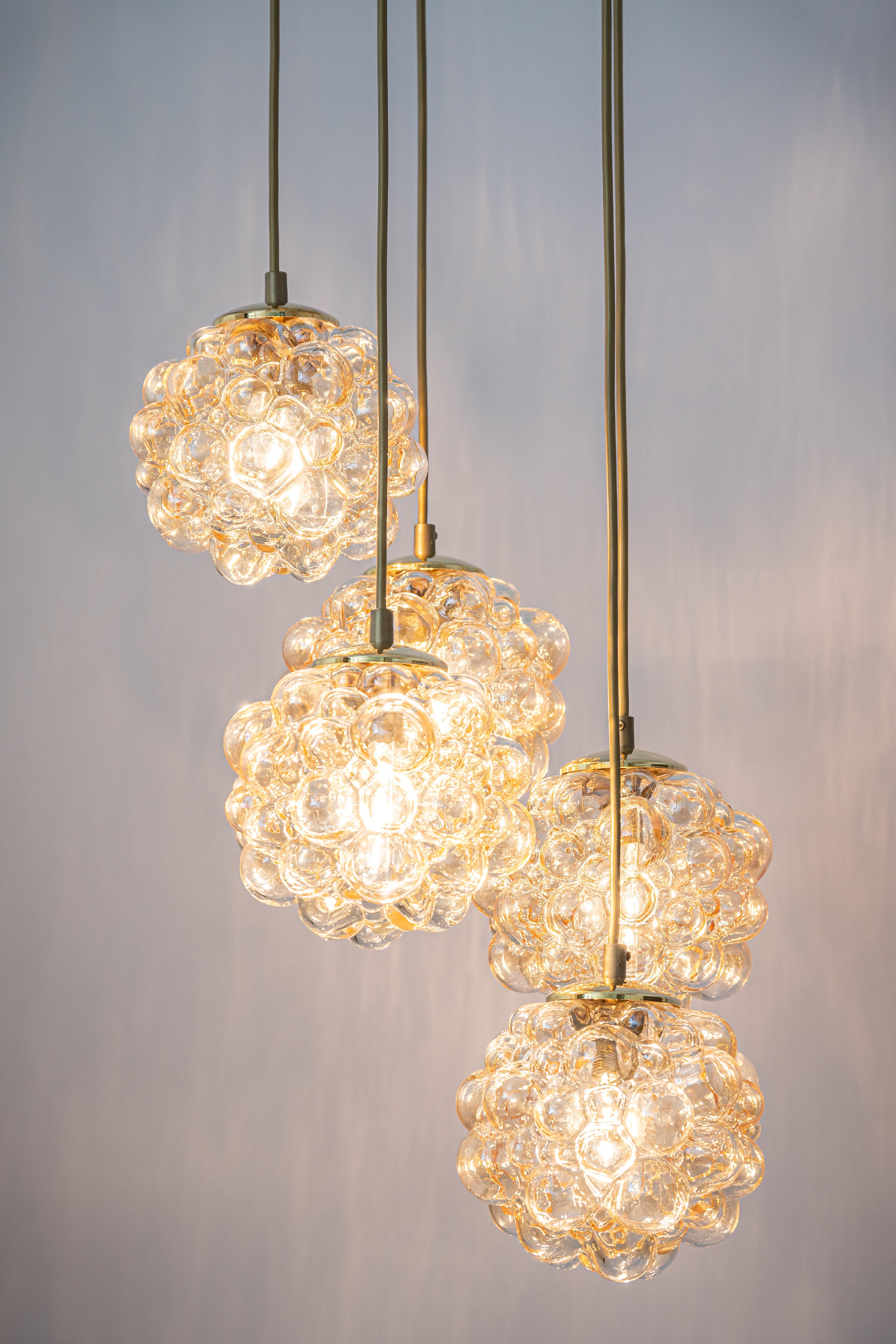 Late 20th Century Large Cascading Chandelier Bubble Glass Limburg, Germany, 1970s