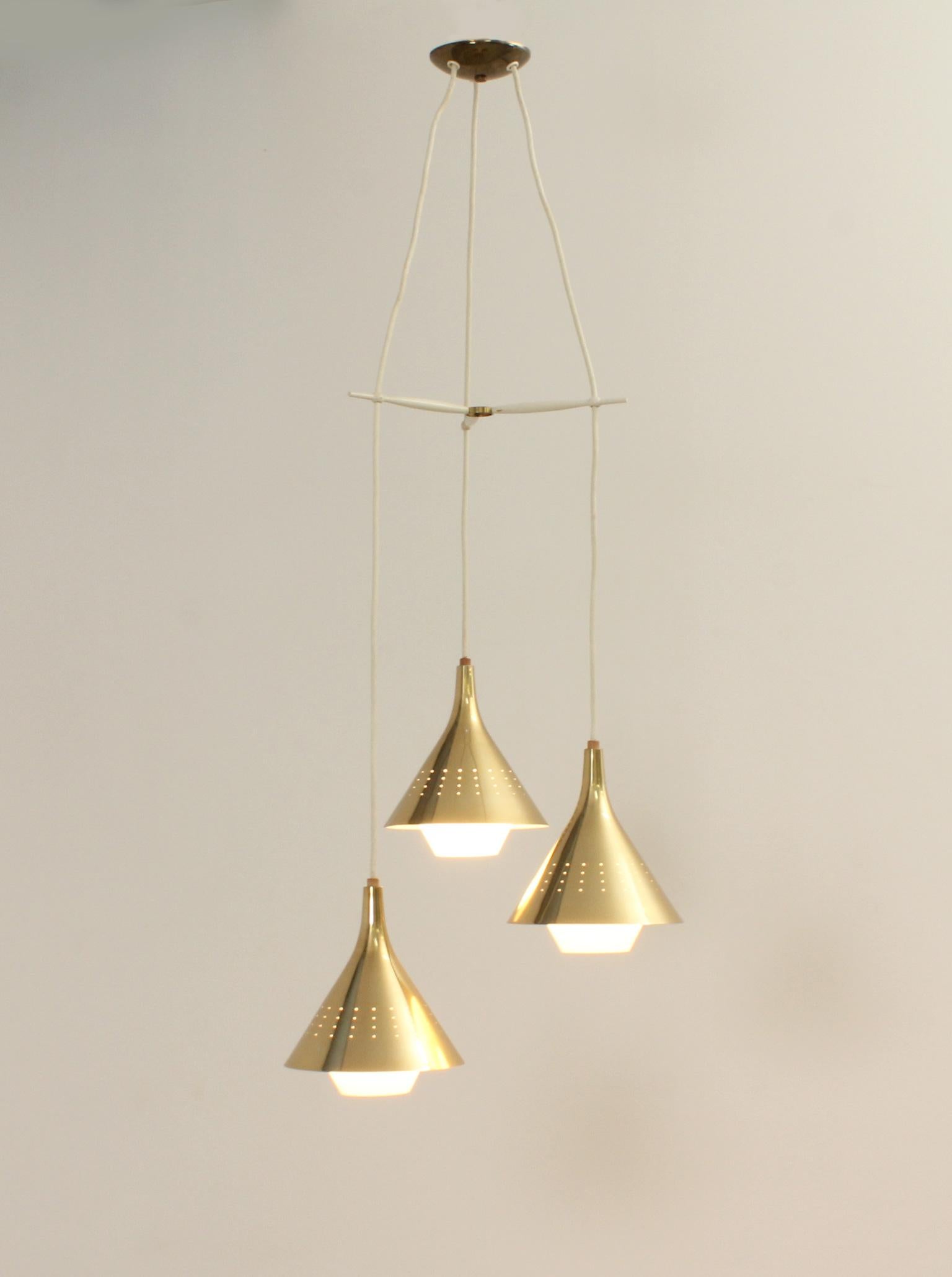 Mid-Century Modern Large Cascading Chandelier in the style of Paavo Tynell, 1950's For Sale