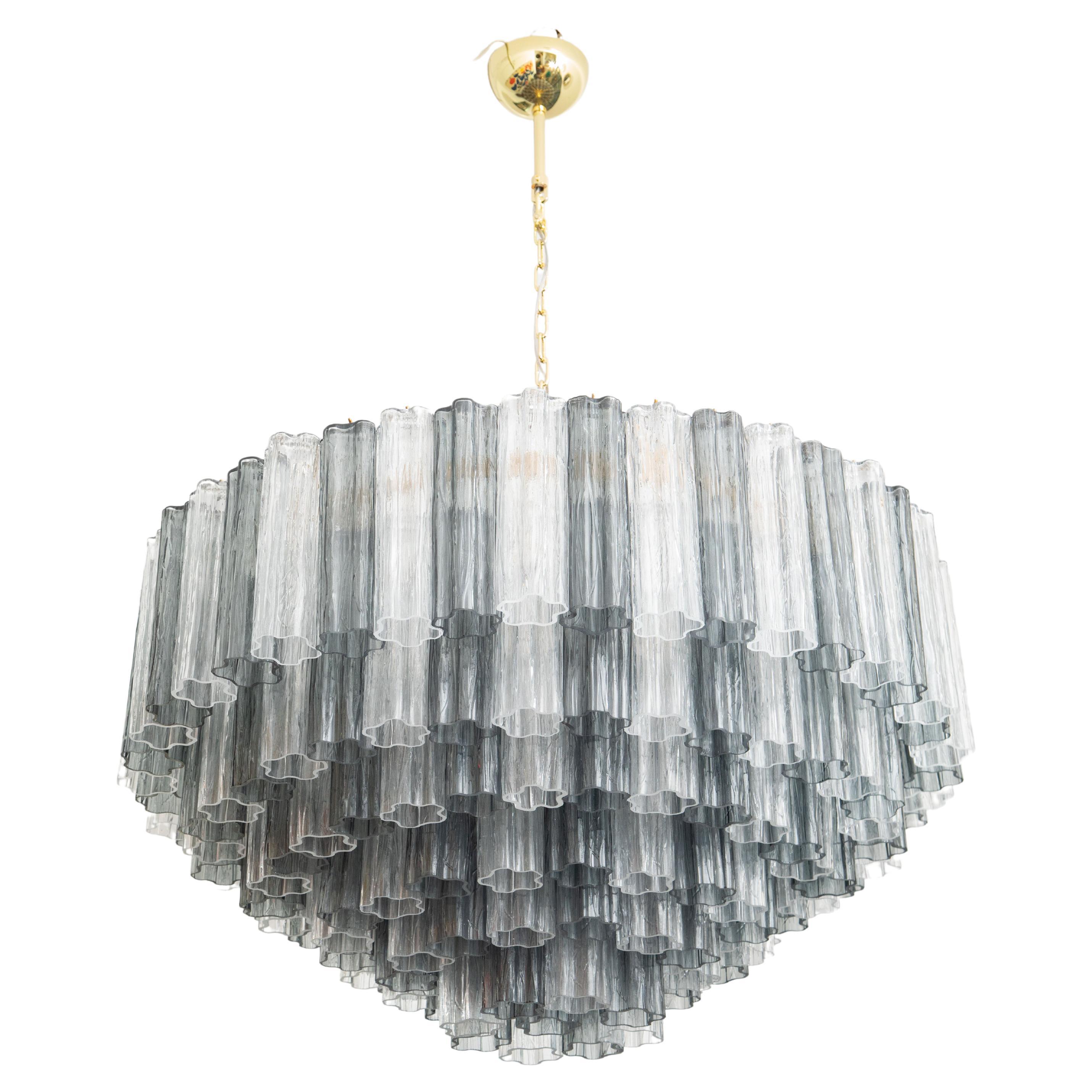 Large Cascading Murano Glass Chandelier, in Stock For Sale