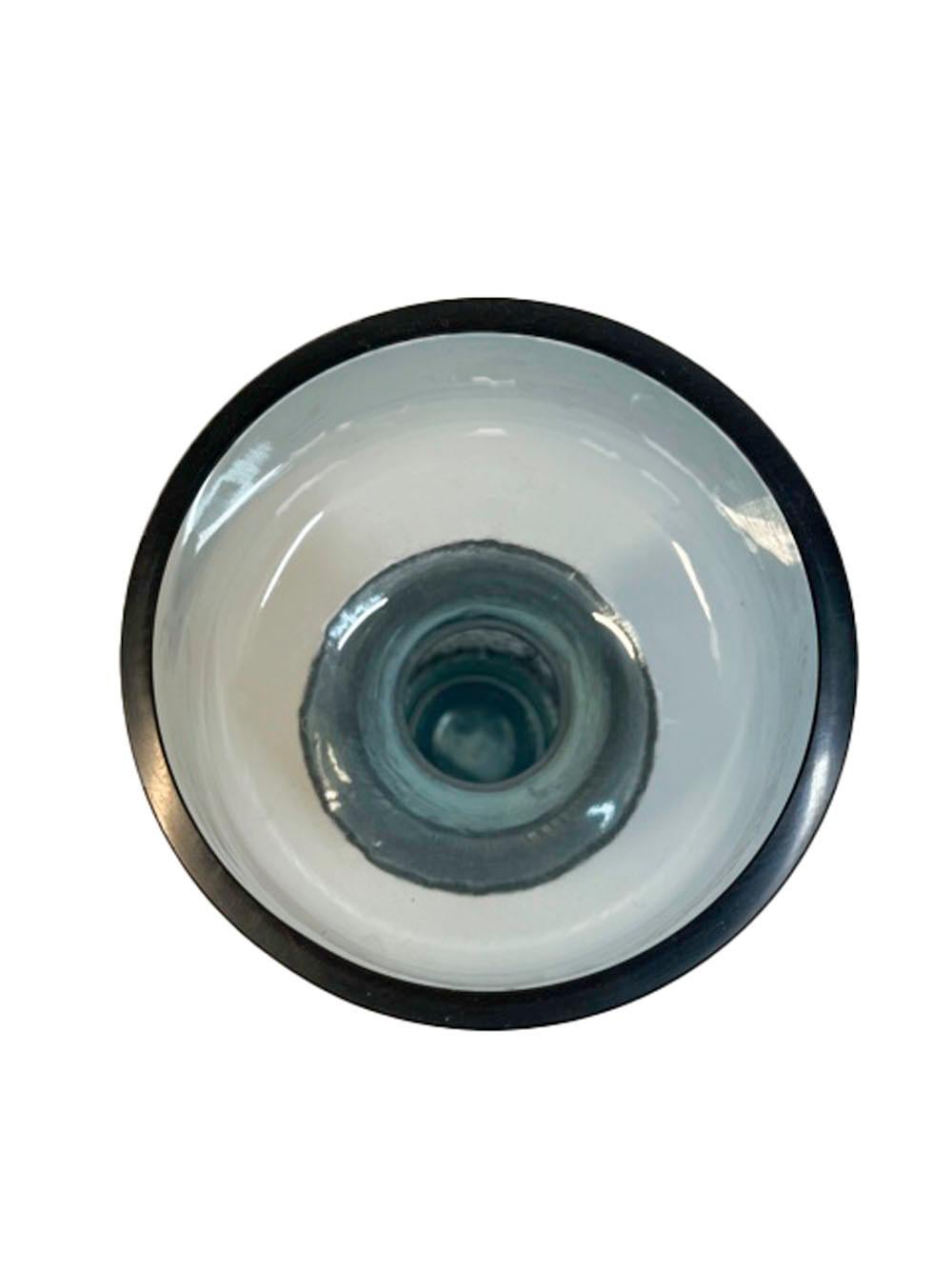 Scandinavo moderno Vaso Riihimaki trasparente e blu fumé di grandi dimensioni con superficie strutturata in vendita