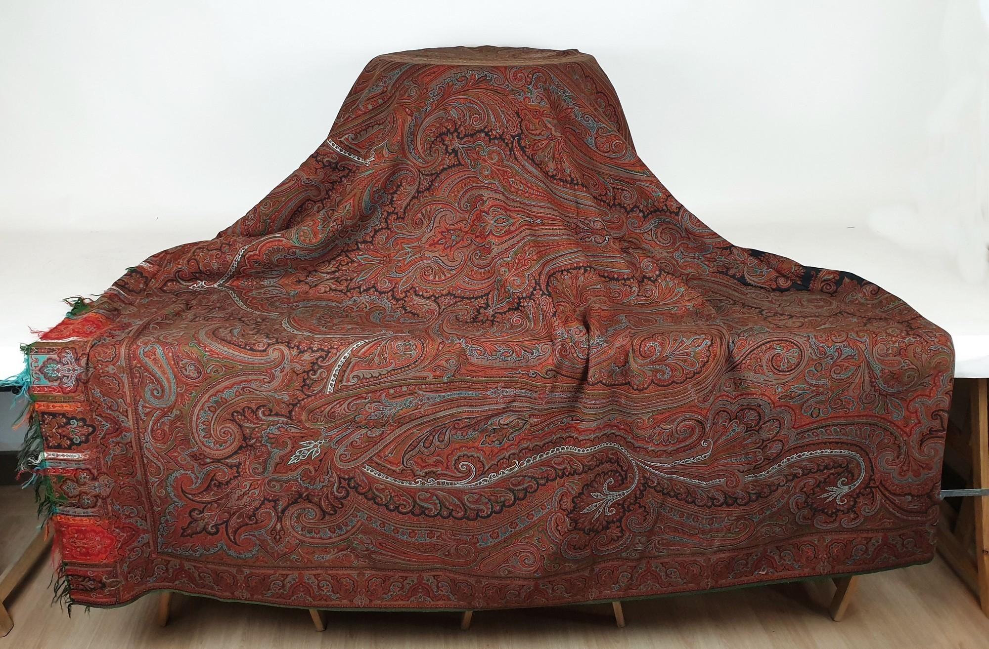 Wool Large Cashmere Shawl, 160 X 328 Cm, XIXth Century