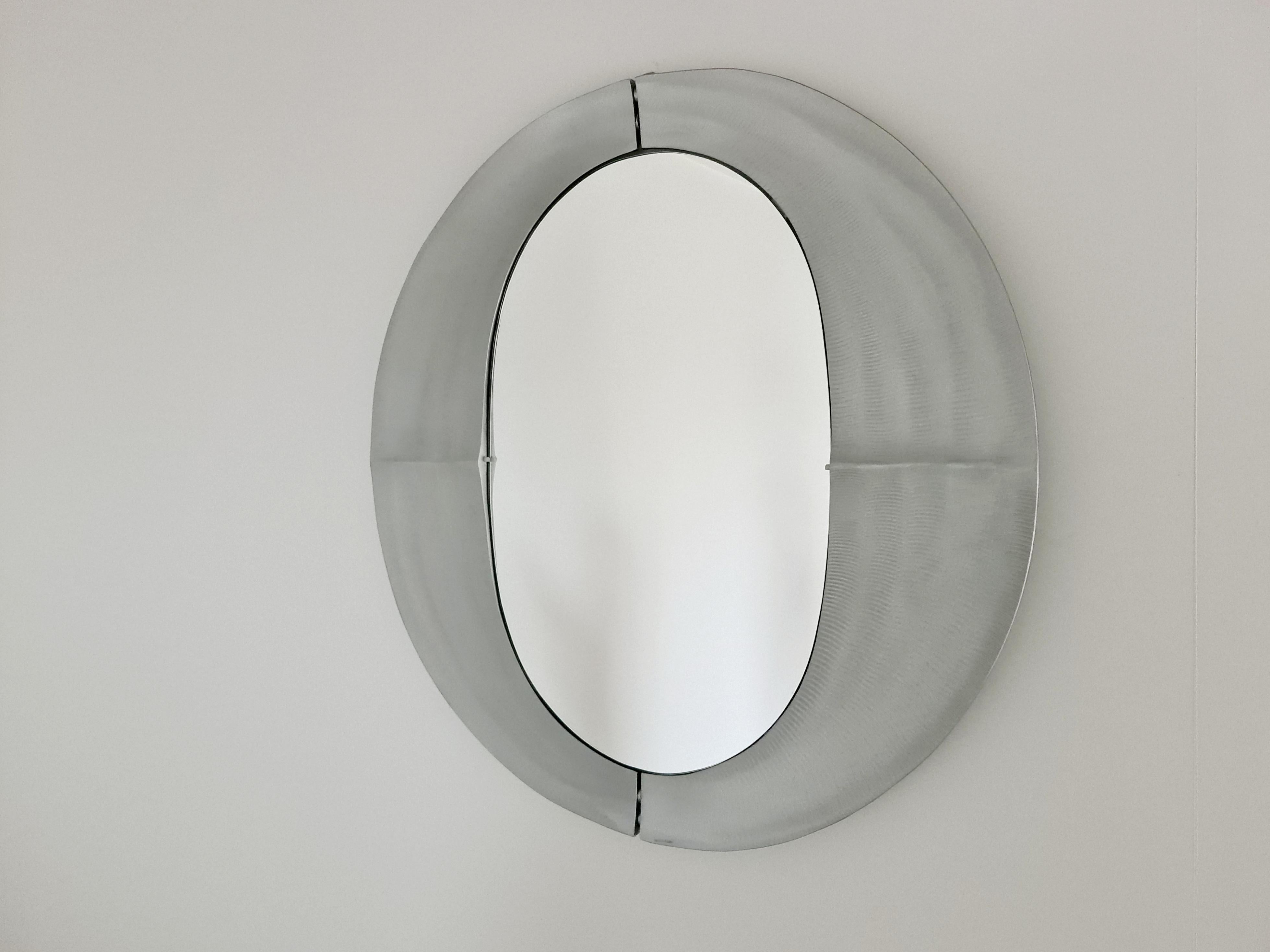 Mid-Century Modern Mid Century Modern Concave Aluminium Cuccaro Wall Mirror Lorenzo Burchiellaro