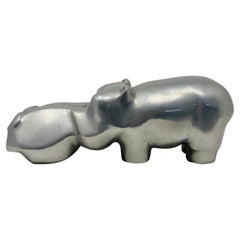 Grande scultura di ippopotamo in alluminio fuso di David Parkin, anni '70