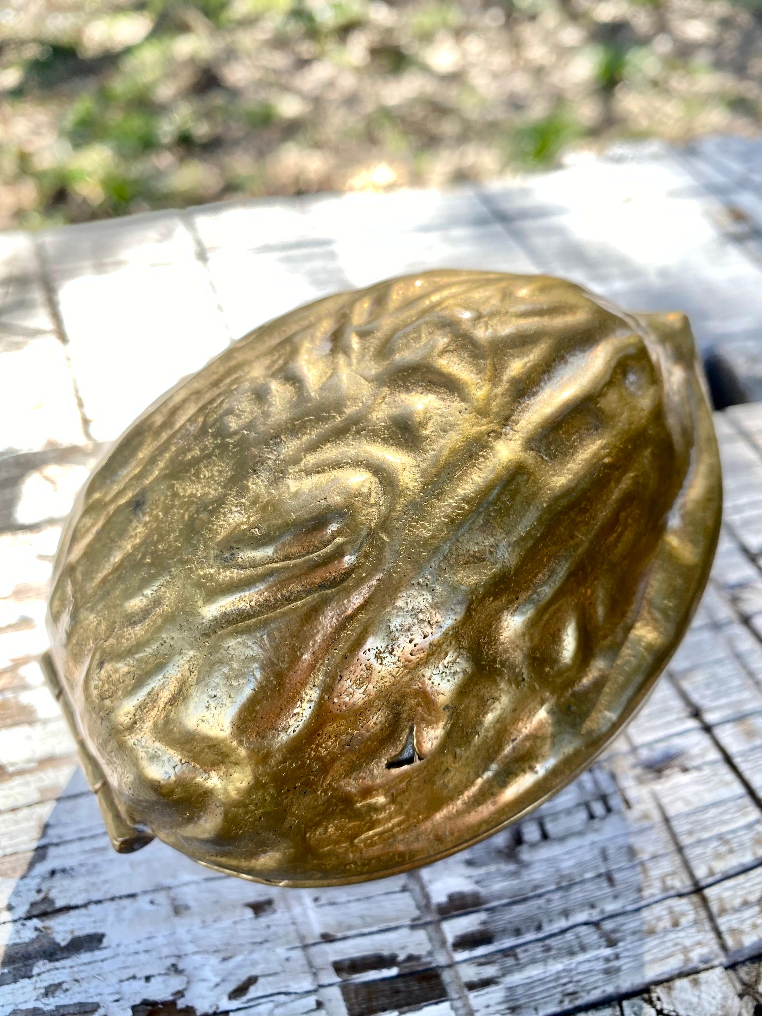 Large Cast Brass Walnut Nutcracker Sculptural Object 3