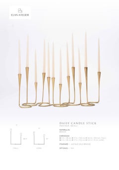 Large Matte Gold Bronze Daisy Candleholder by Elan Atelier (IN STOCK)