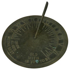 Vintage Large Cast Bronze Garden Sundial