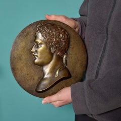 Large Cast Bronze Plaque of a Roman Emperor
