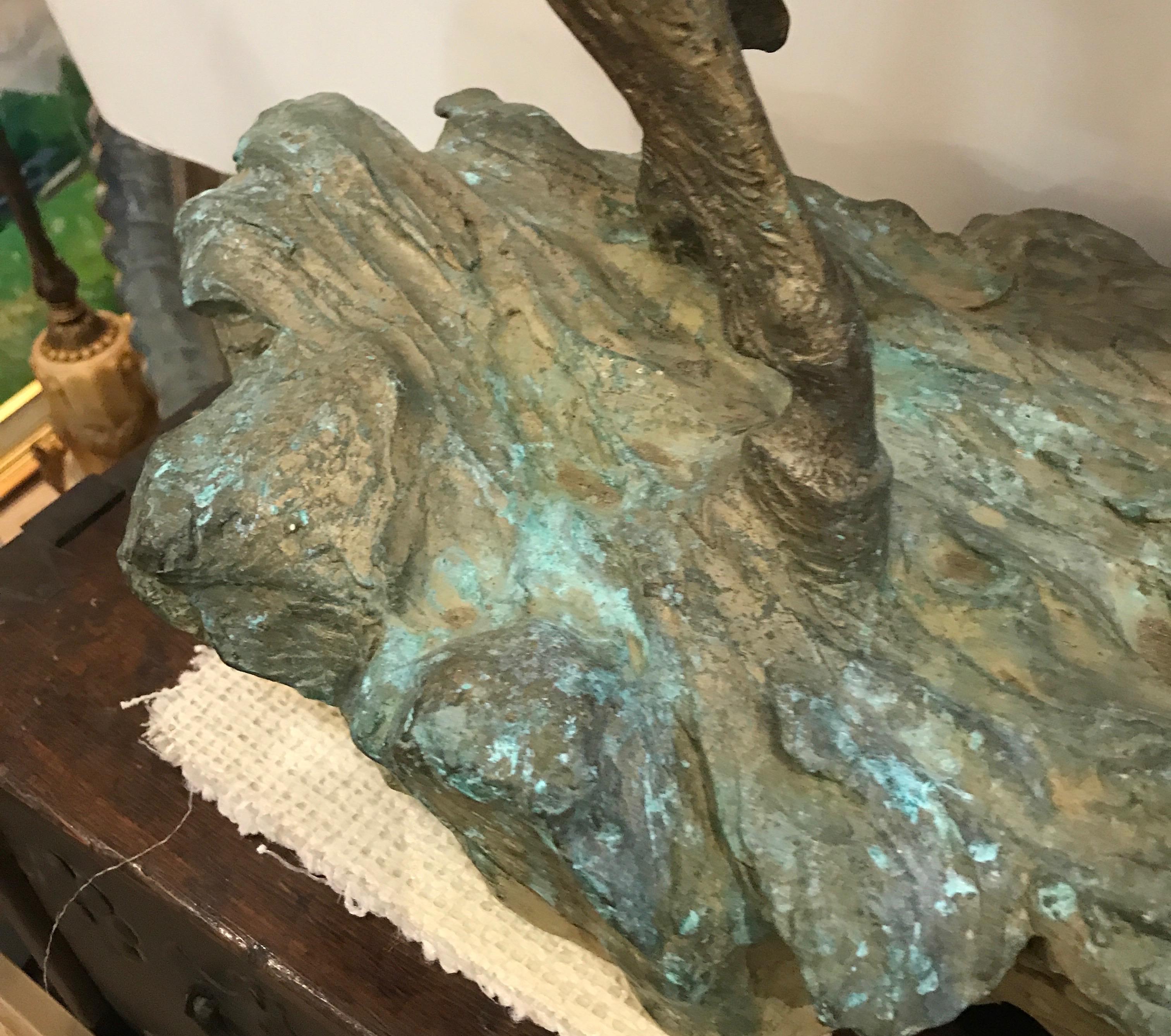 Large Cast Bronze Sculpture with Horse and Nude 4