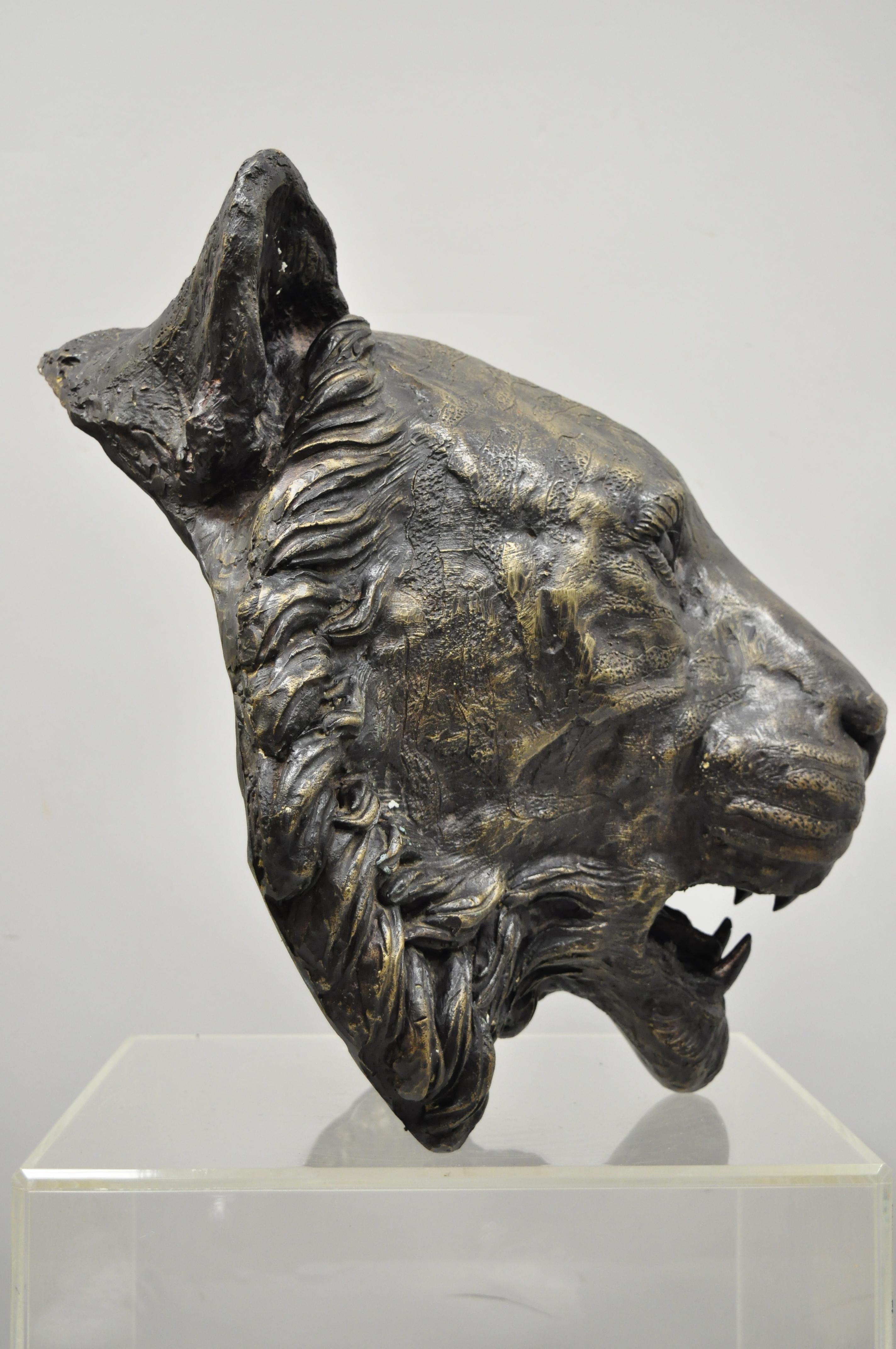 tiger head sculpture