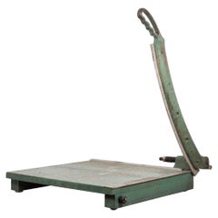 Antique Large Cast Iron and Wood Guillotine Paper Cutter, circa 1940