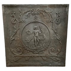 Large Cast Iron Antique Fireback
