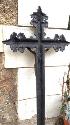Large Cast Iron Cross with Jesus Christ