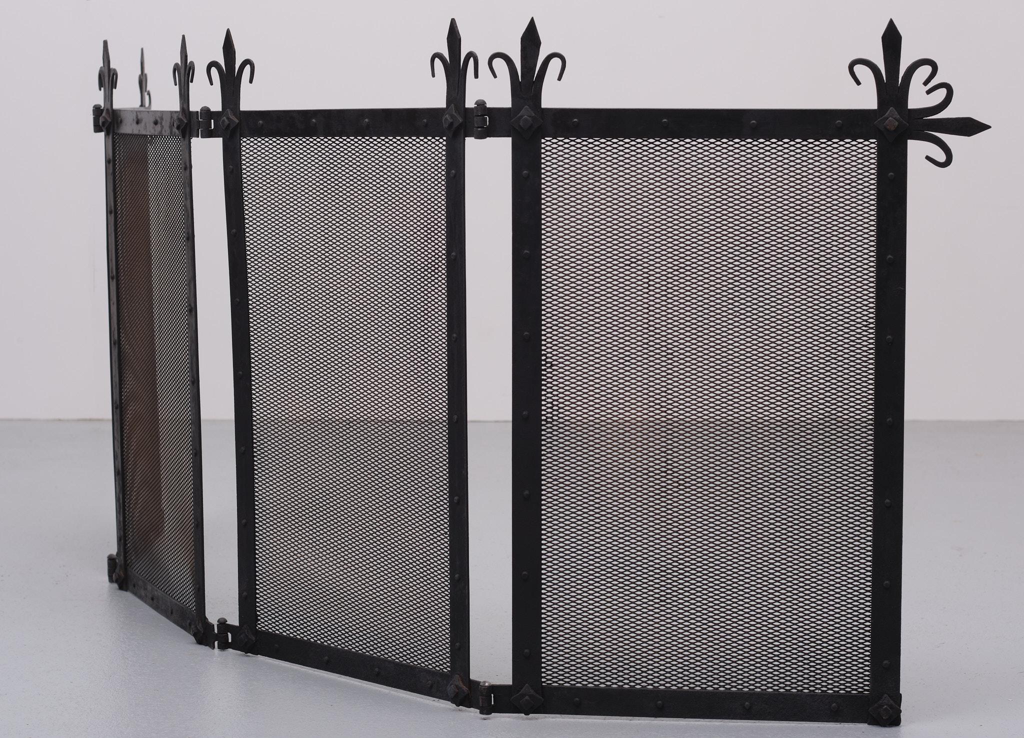 French Large Cast Iron Fire Screen 1920/30