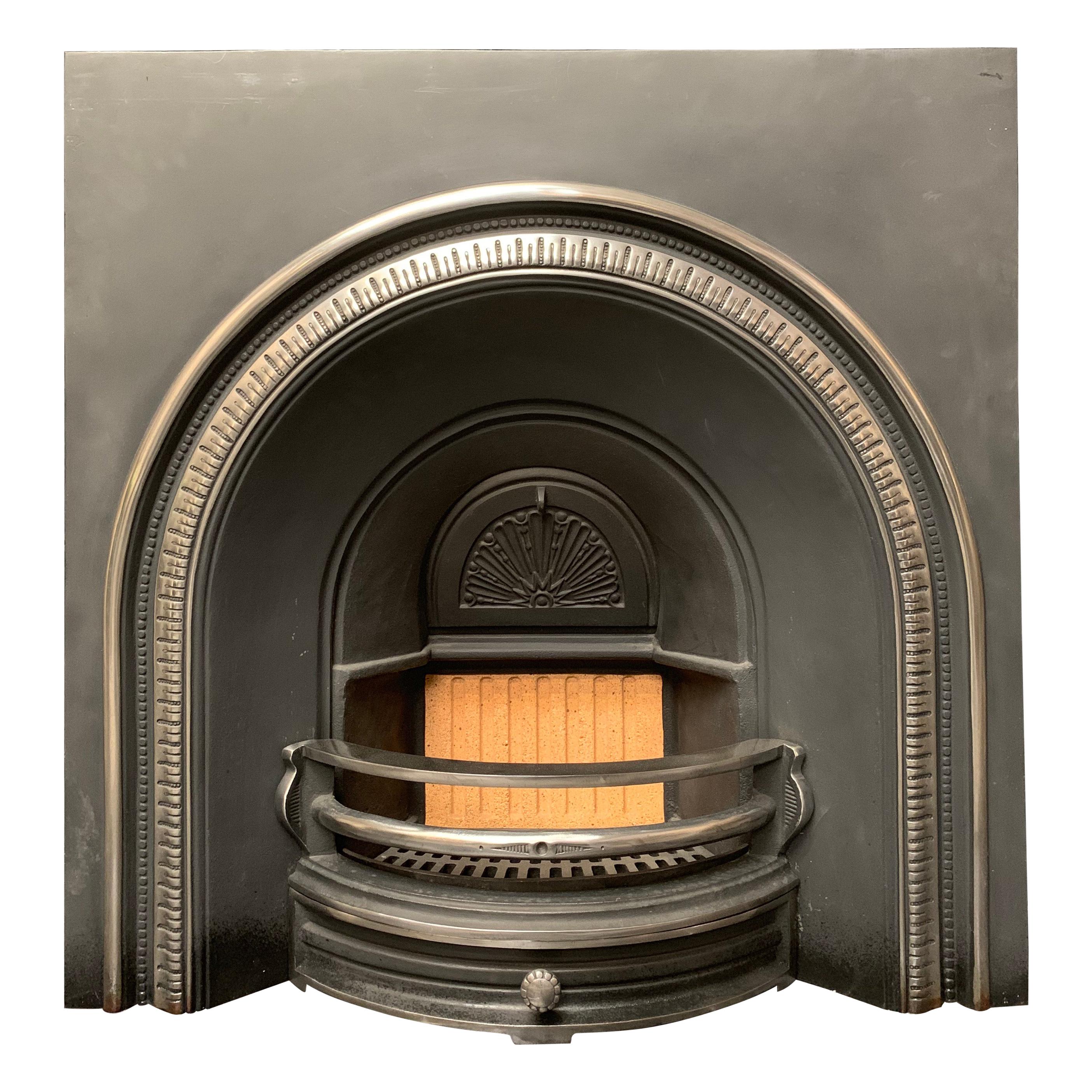 Large Cast Iron Fireplace Insert in the Victorian Style