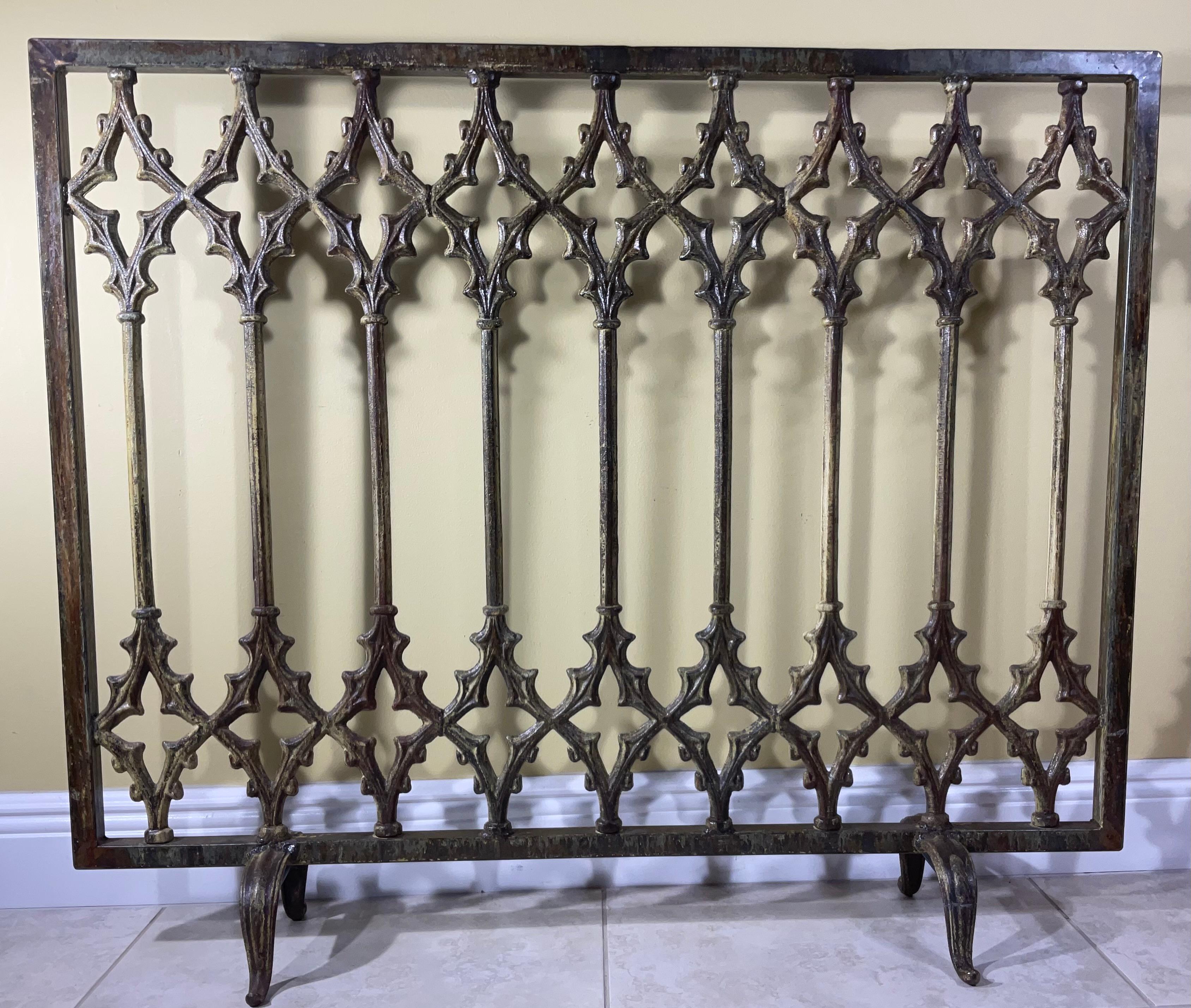 Large Cast Iron Fireplaces Screen For Sale 5