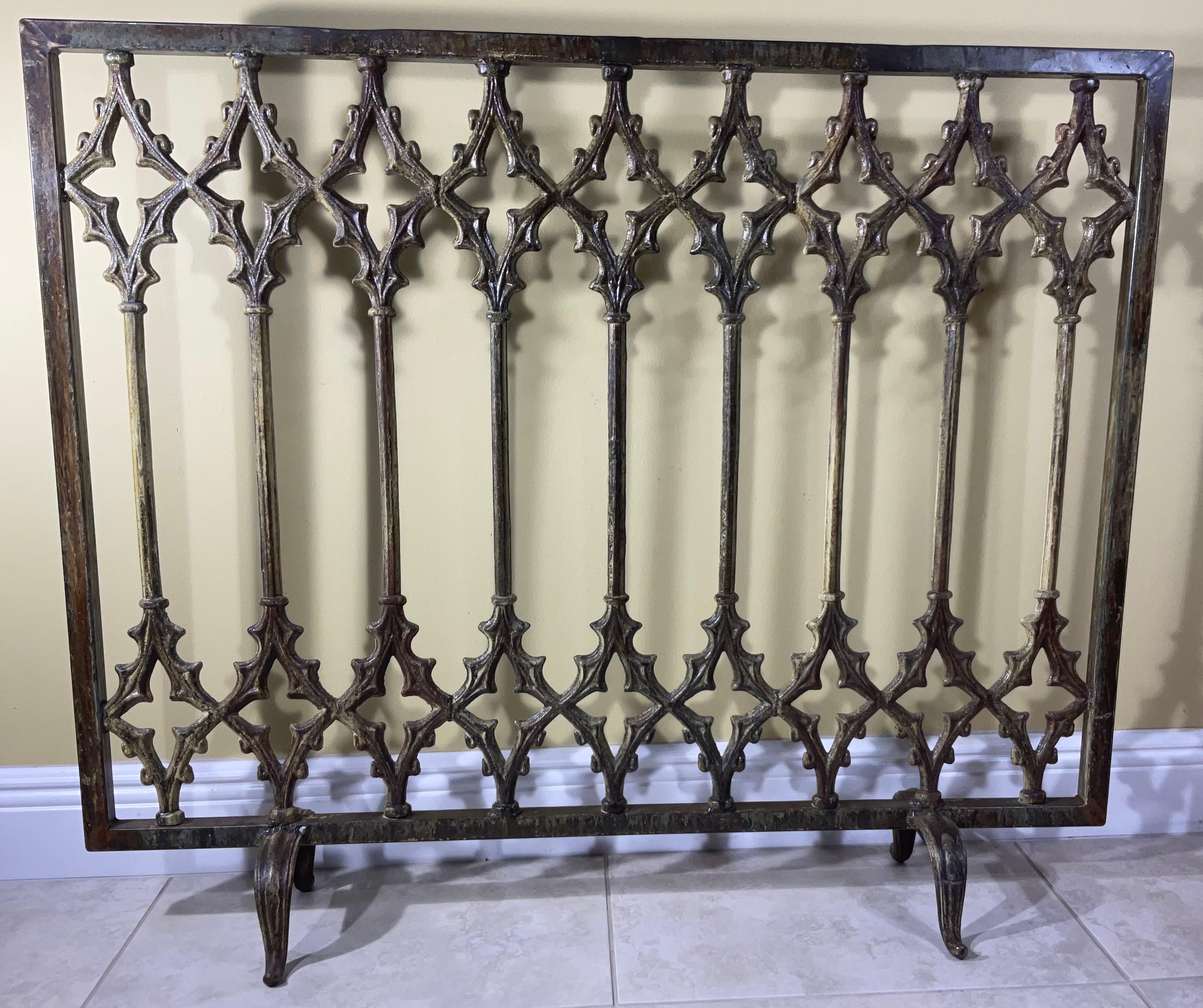 Large Cast Iron Fireplaces Screen For Sale 3