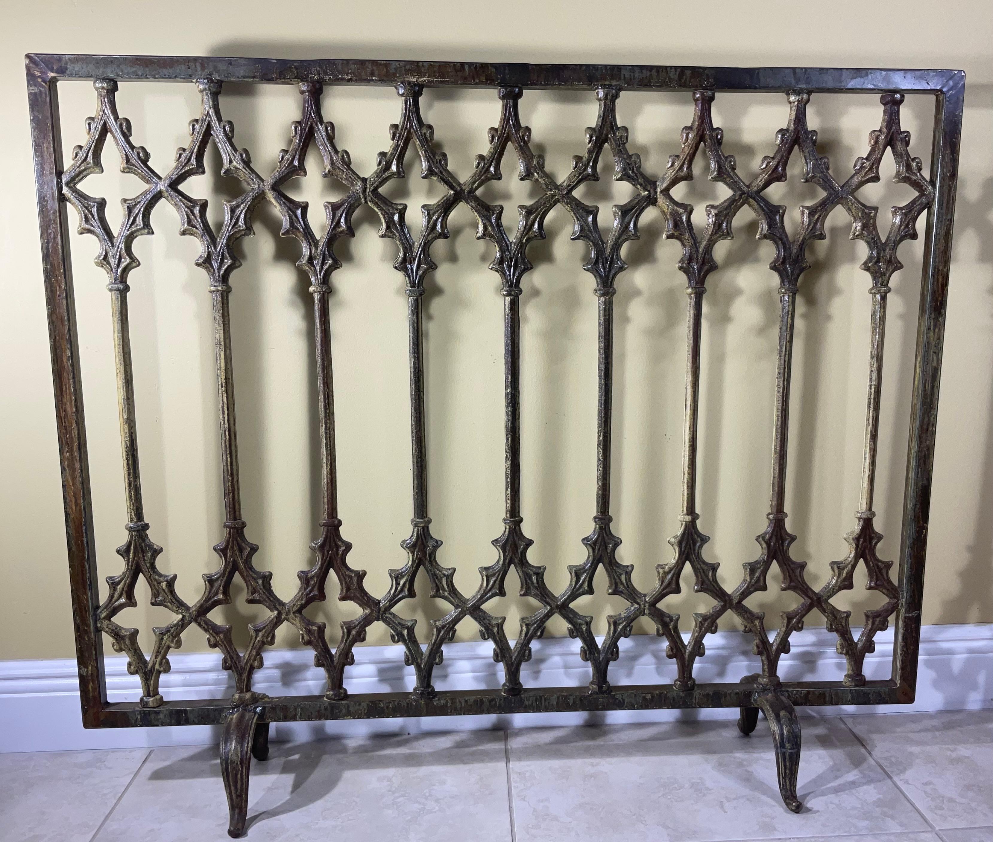 Large Cast Iron Fireplaces Screen For Sale 4