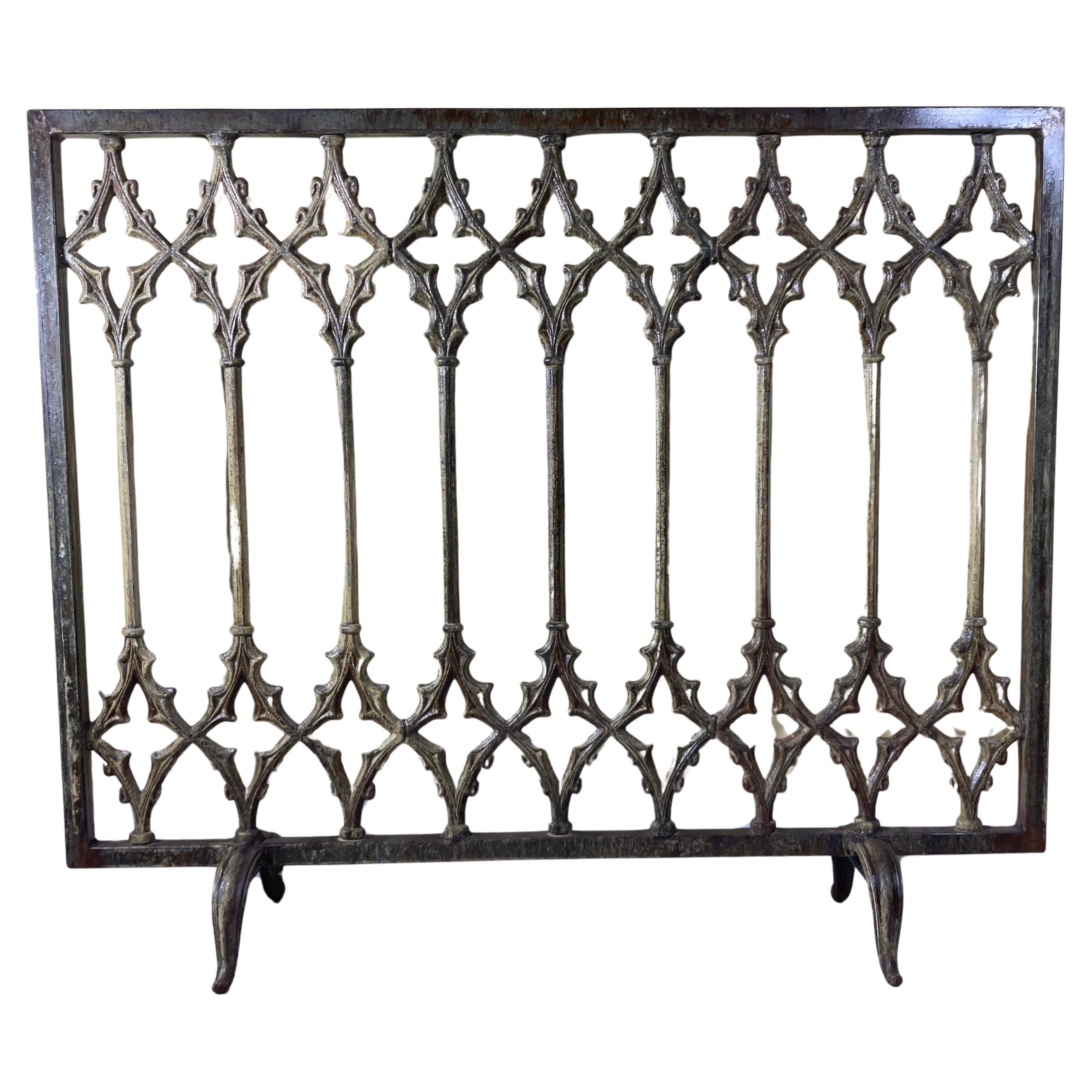 Large Cast Iron Fireplaces Screen For Sale