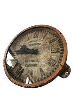 Large Cast Iron Gents of Leicester Railway Station Platform Factory Wall Clock
