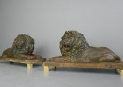 Large Cast Iron German Empire Lions, circa 1870