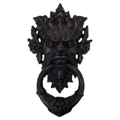 Large Cast Iron Gothic Devil Door knocker 1950s