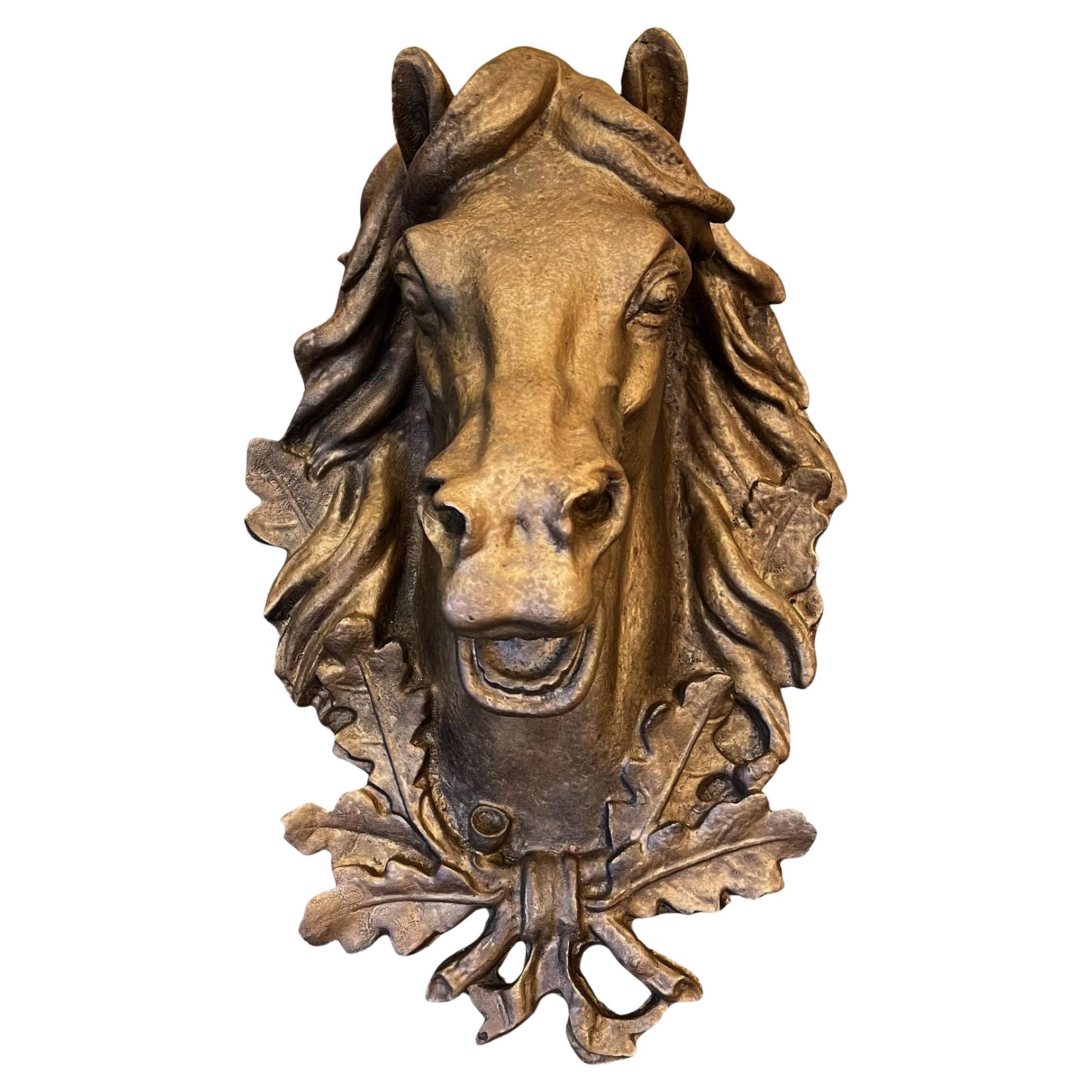 Grande tête de cheval en fonte France, vers 1880 / 1900
