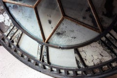 Large Cast Iron Painted & Mirrored Architectural Skeleton Clock Face, circa 1870