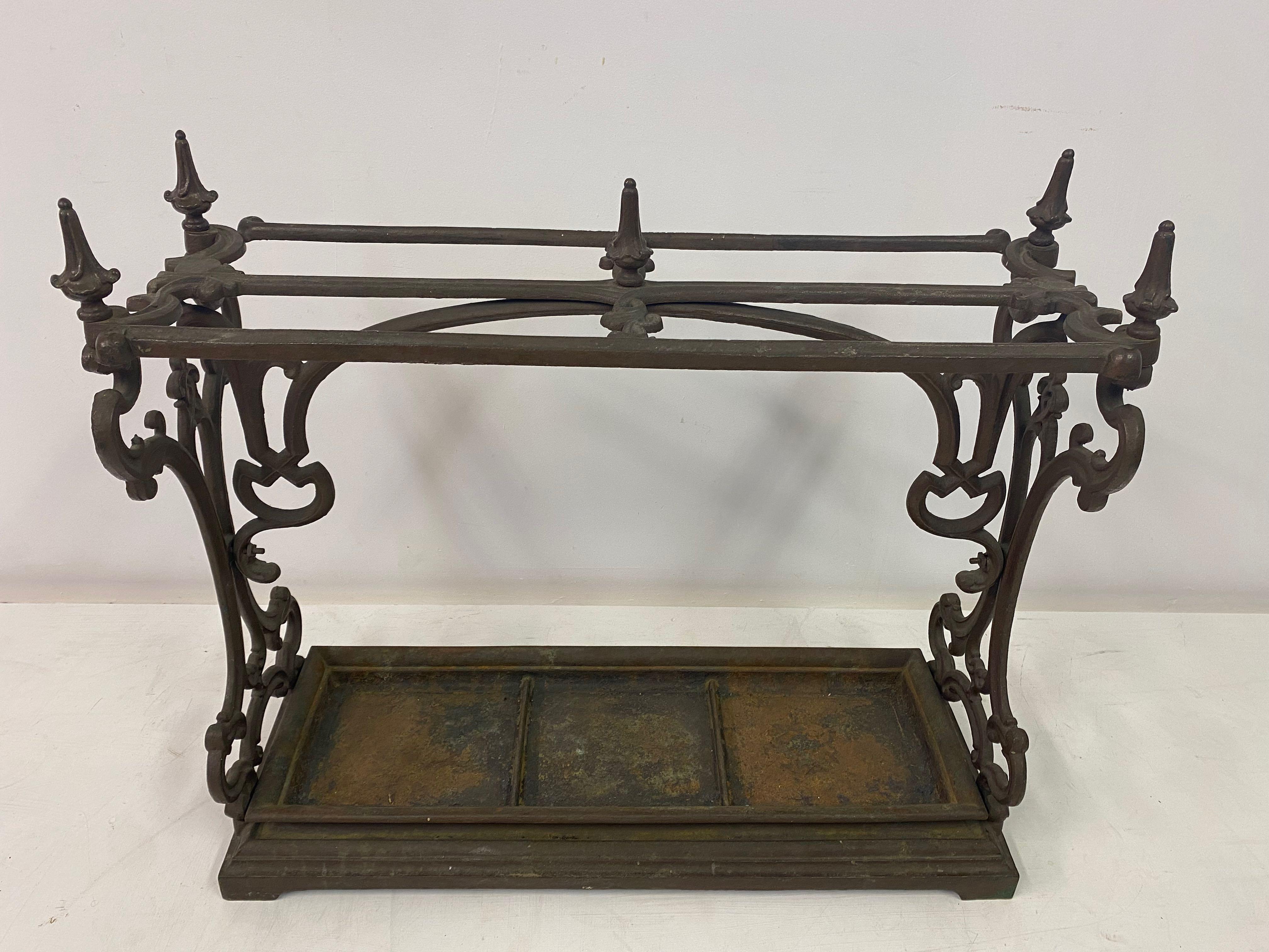 Gothic Revival Large Cast Iron Stick and Umbrella Stand