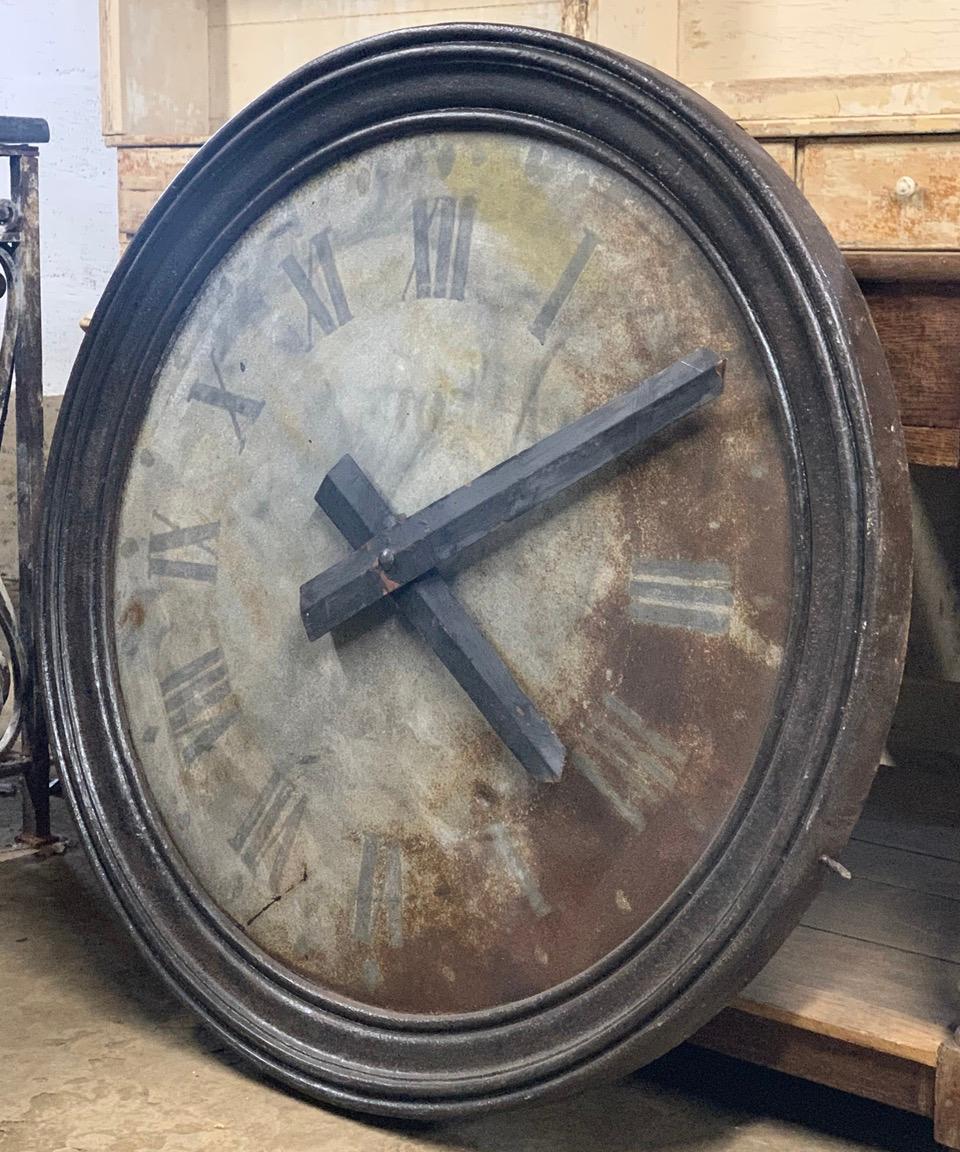 French Large Cast Iron Tower Clock Face For Sale