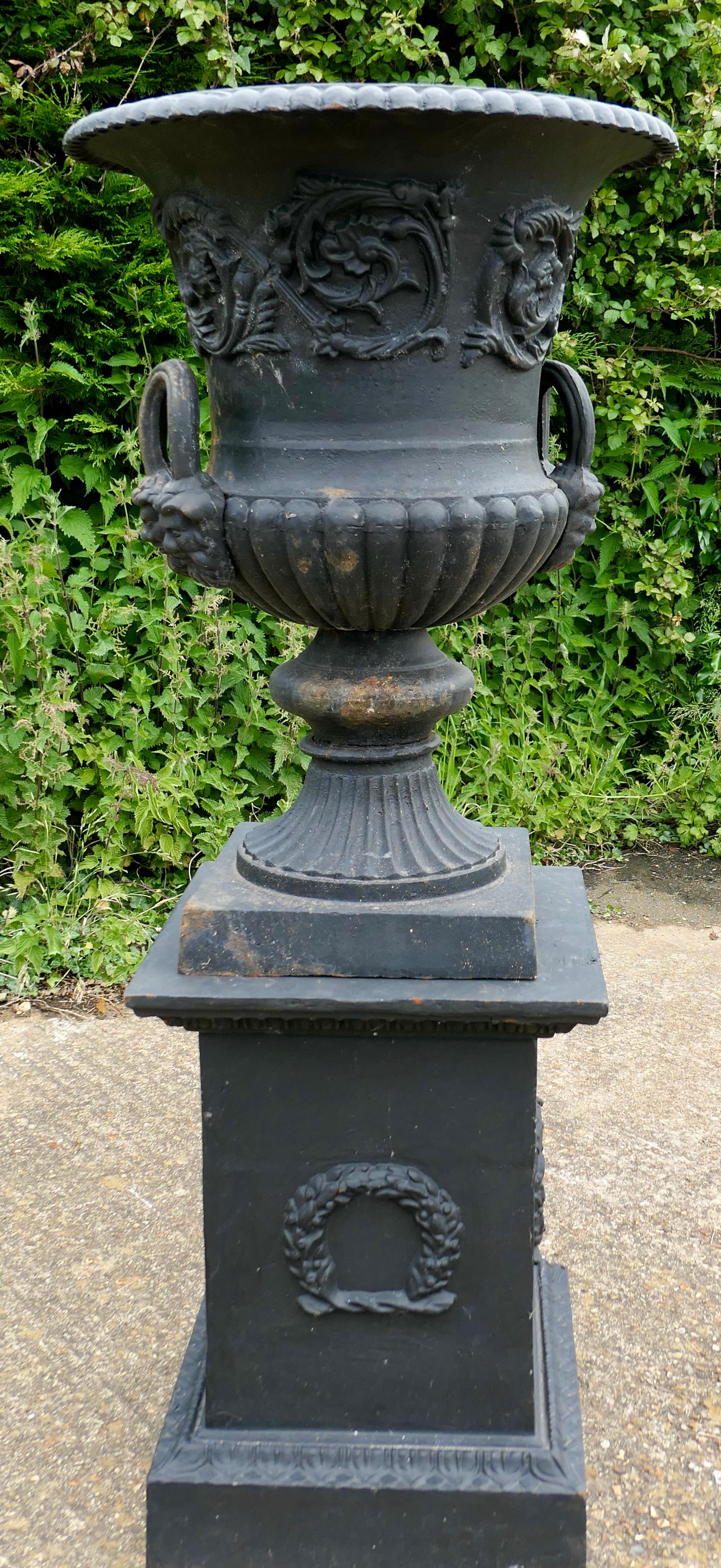 Large Cast Iron Urn, Garden Planter For Sale 2