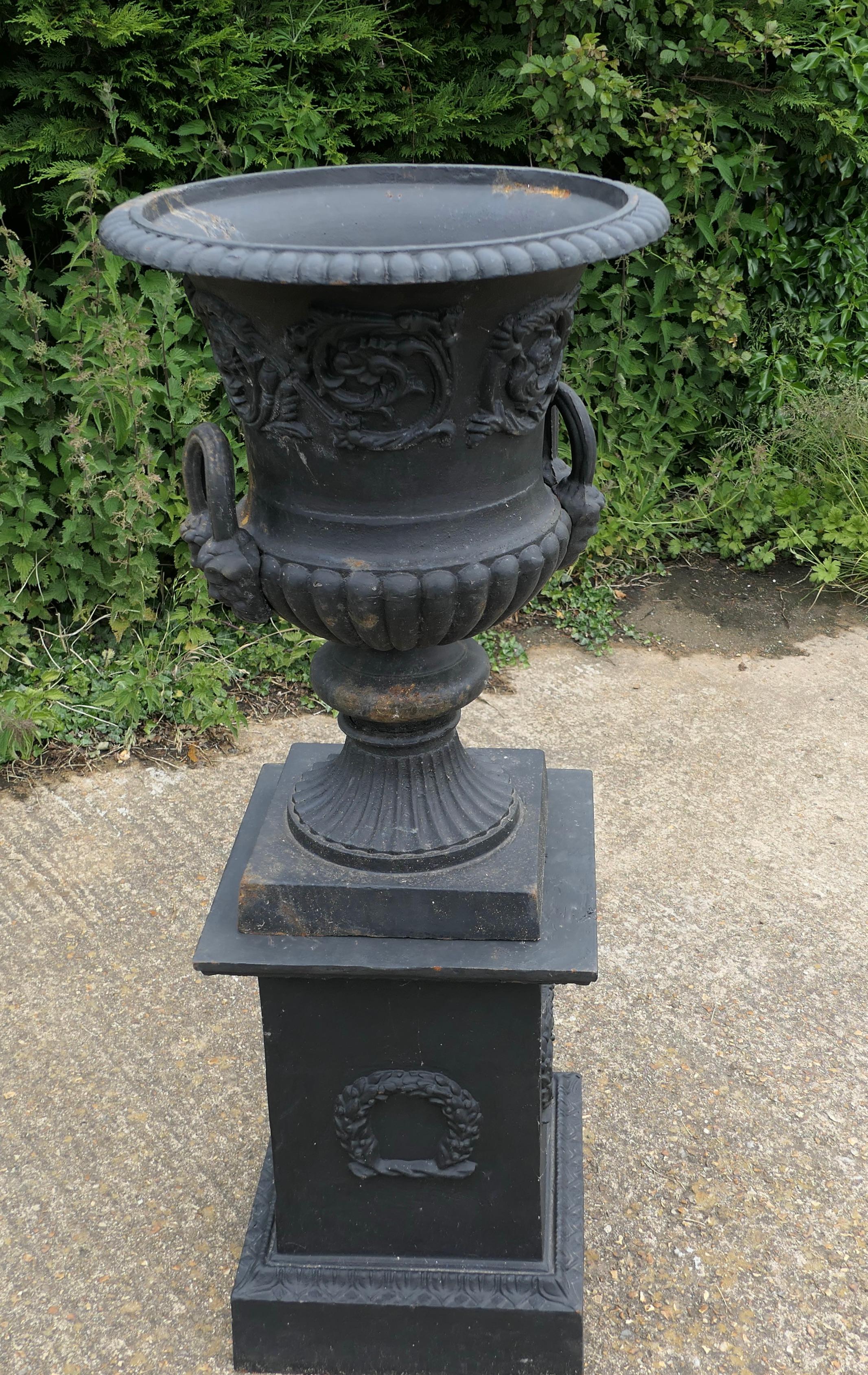 Large Cast Iron Urn, Garden Planter For Sale 3