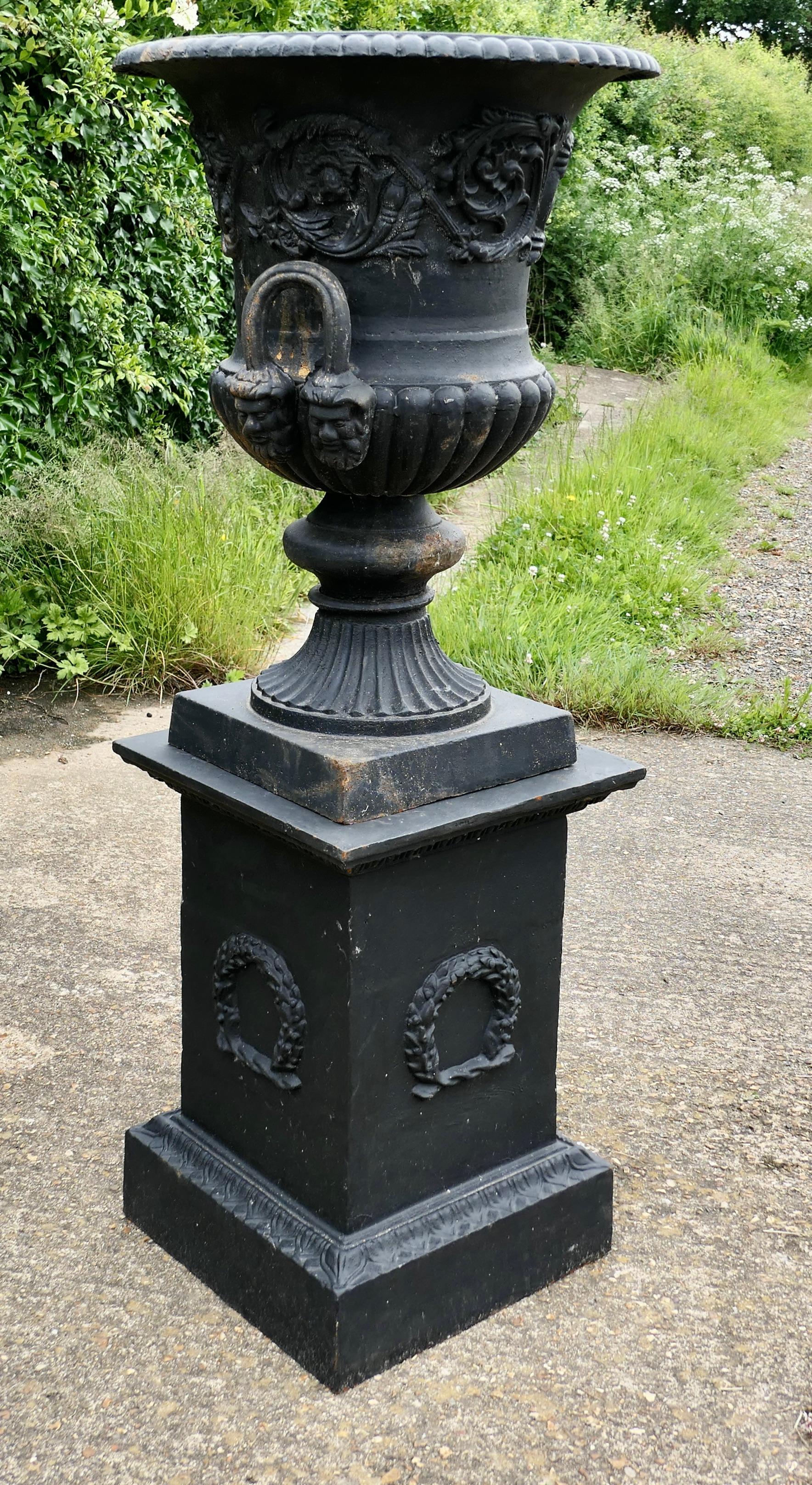 20th Century Large Cast Iron Urn, Garden Planter For Sale