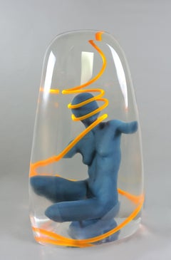 Large Cast Lucite Acrylic Futuristic Sculpture "Damocles" by Karen Brown