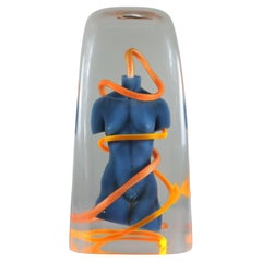 Retro Large Cast Lucite Modern Futuristic Acrylic Sculpture by Karen Brown
