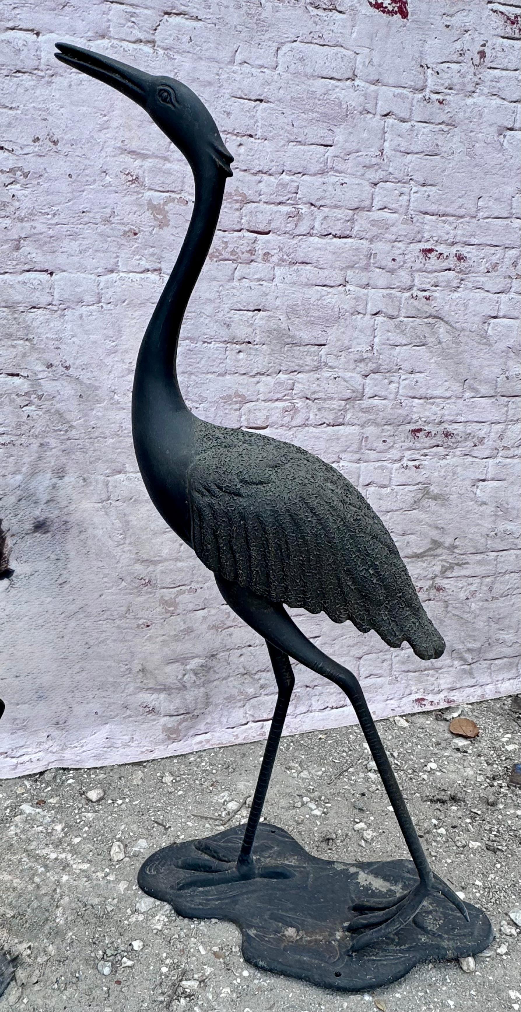 Large Cast Metal Cranes, A Pair For Sale 4