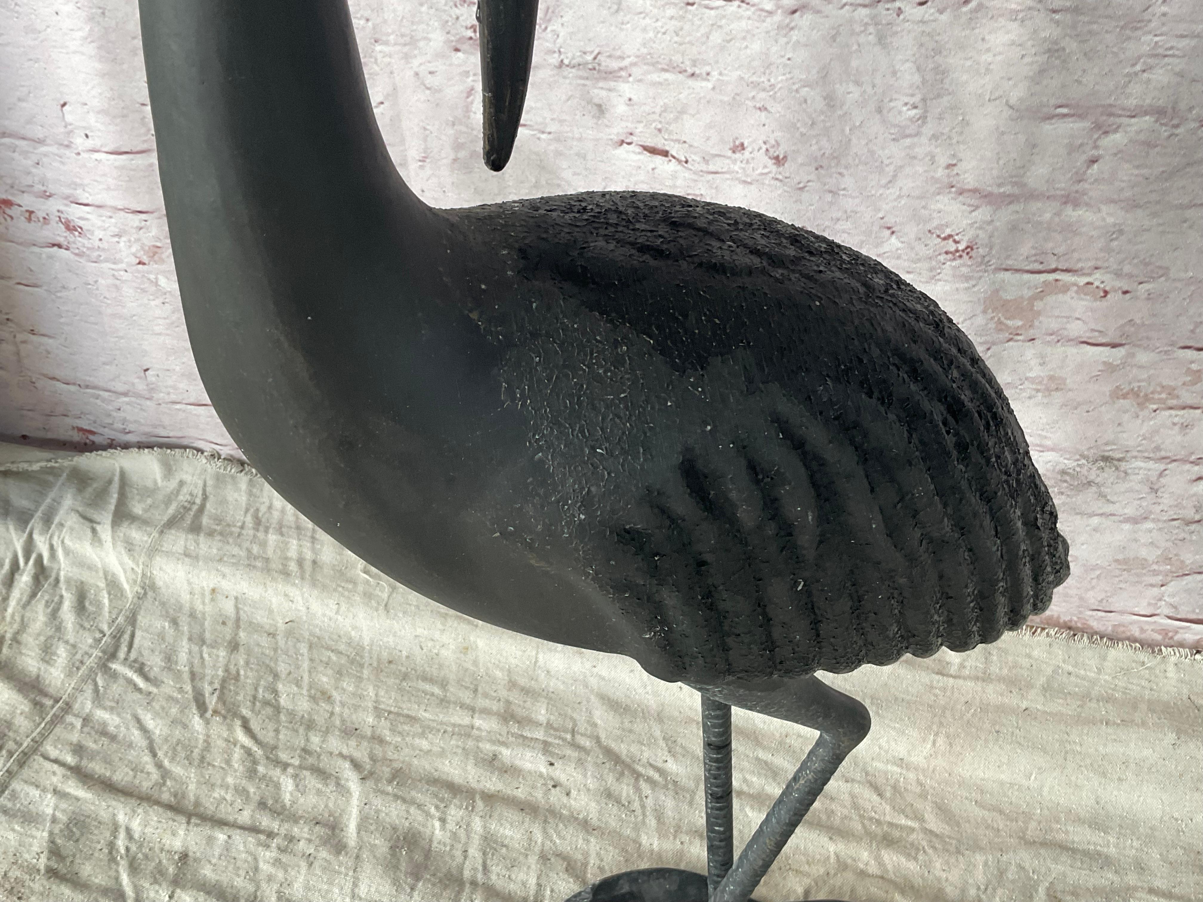 Mid-Century Modern Large Cast Metal Cranes, A Pair For Sale