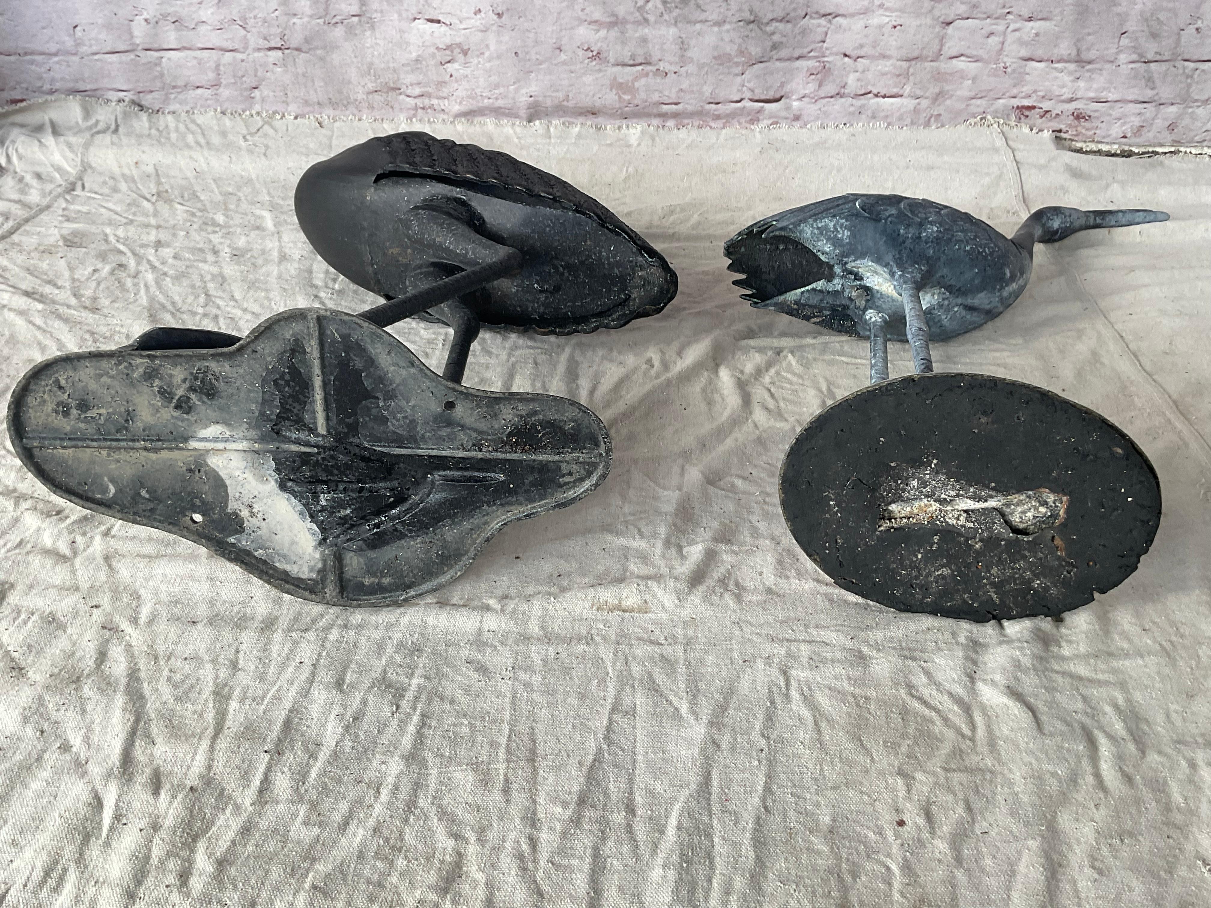 20th Century Large Cast Metal Cranes, A Pair For Sale