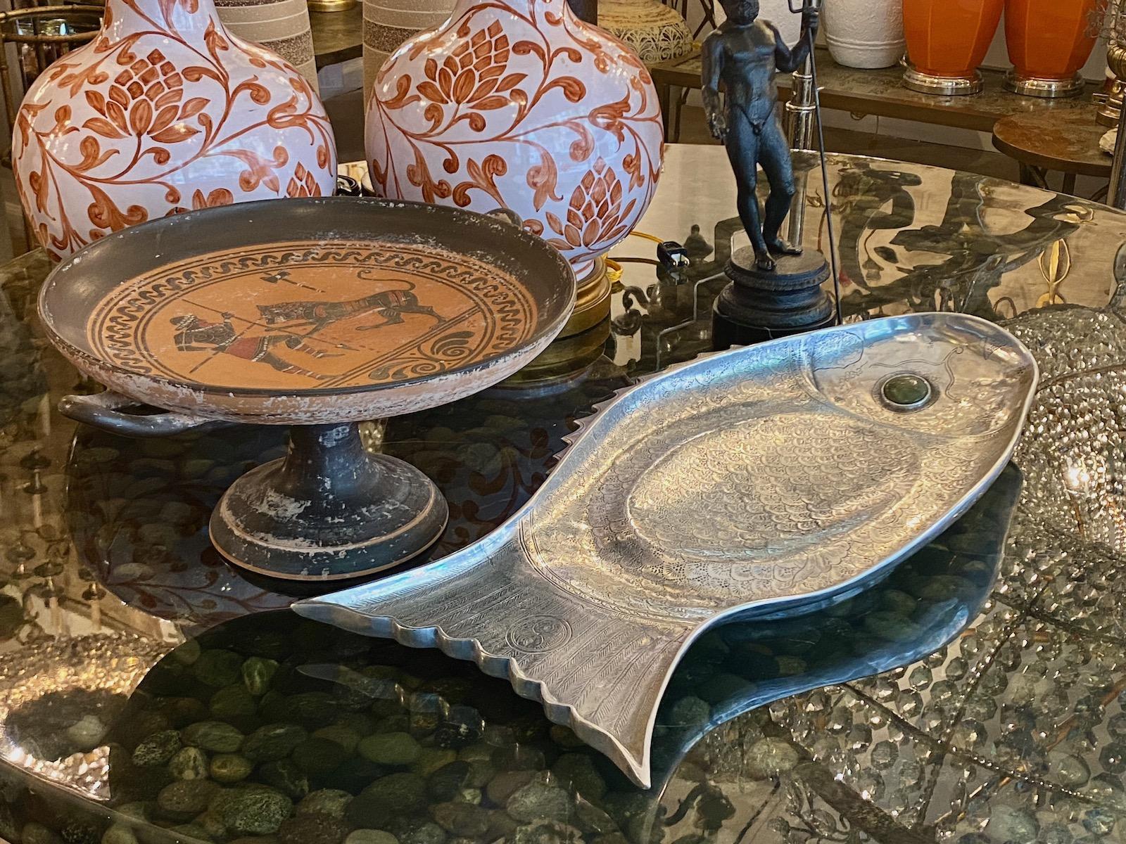 American Set of Large Cast Metal Fish Trays. Sold Individually. For Sale