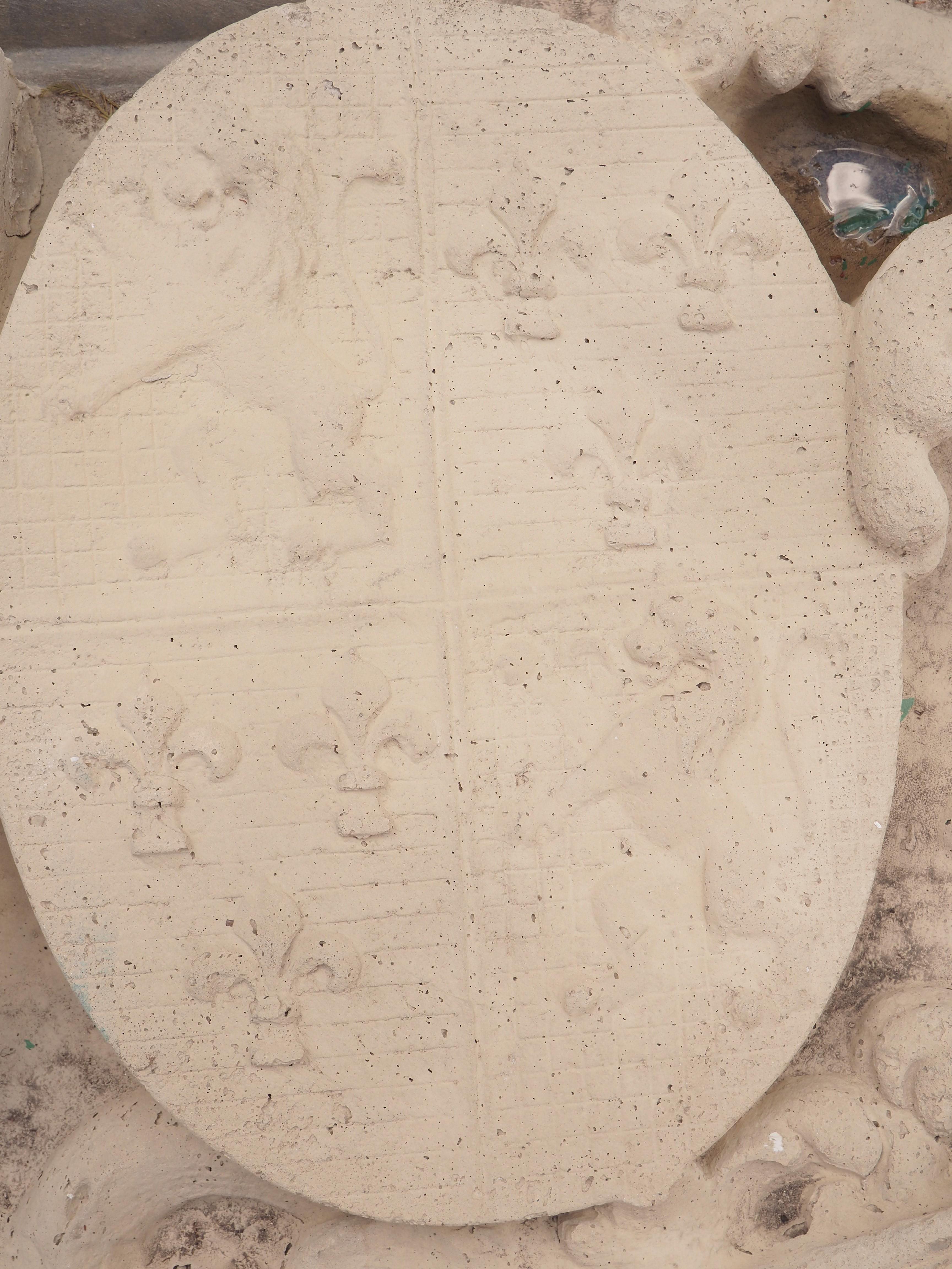 Large Cast Stone Coat of Arms Chateau Plaque from Belgium 8