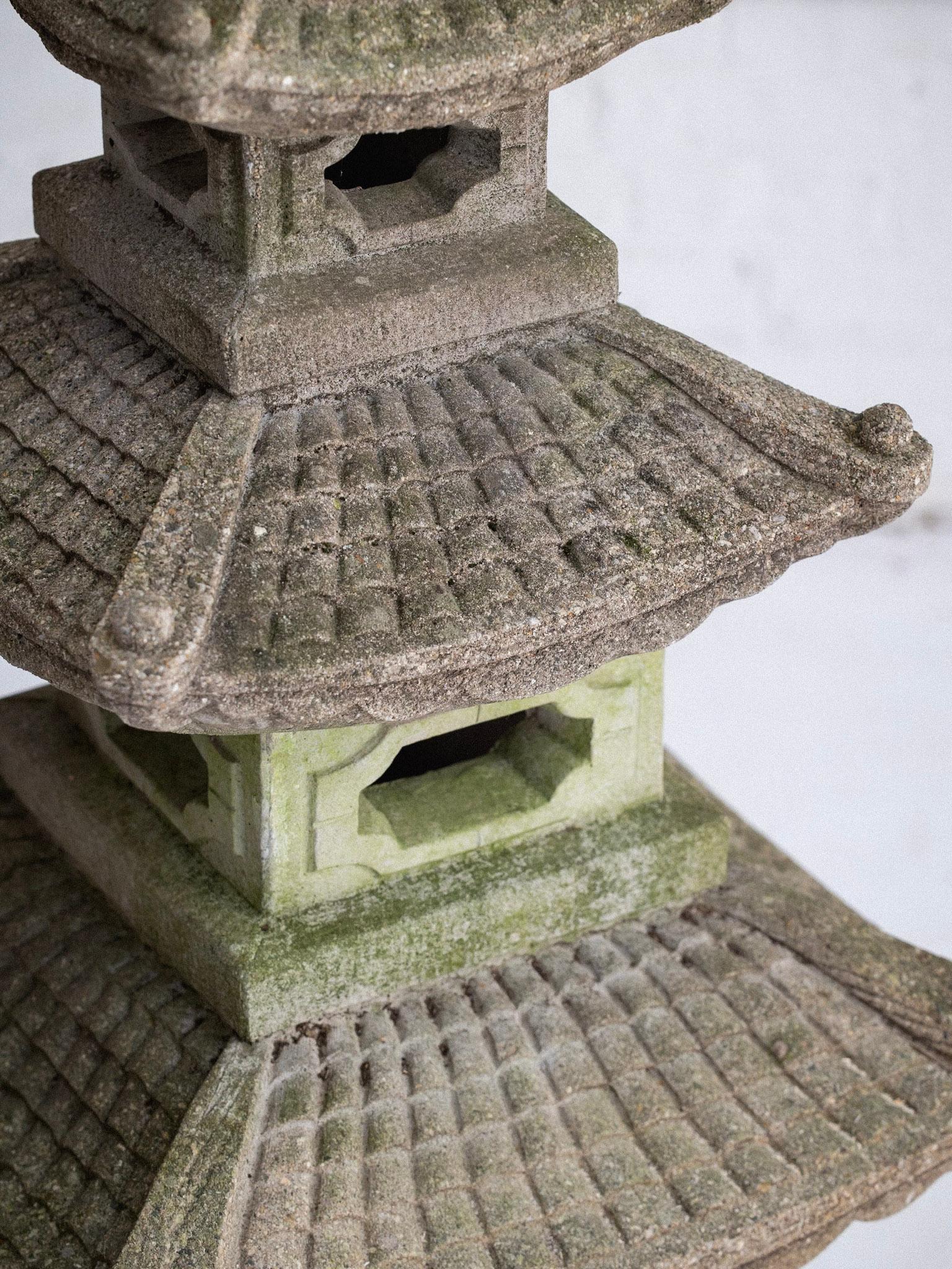 Large Cast Stone Garden Pagoda In Good Condition In Brooklyn, NY
