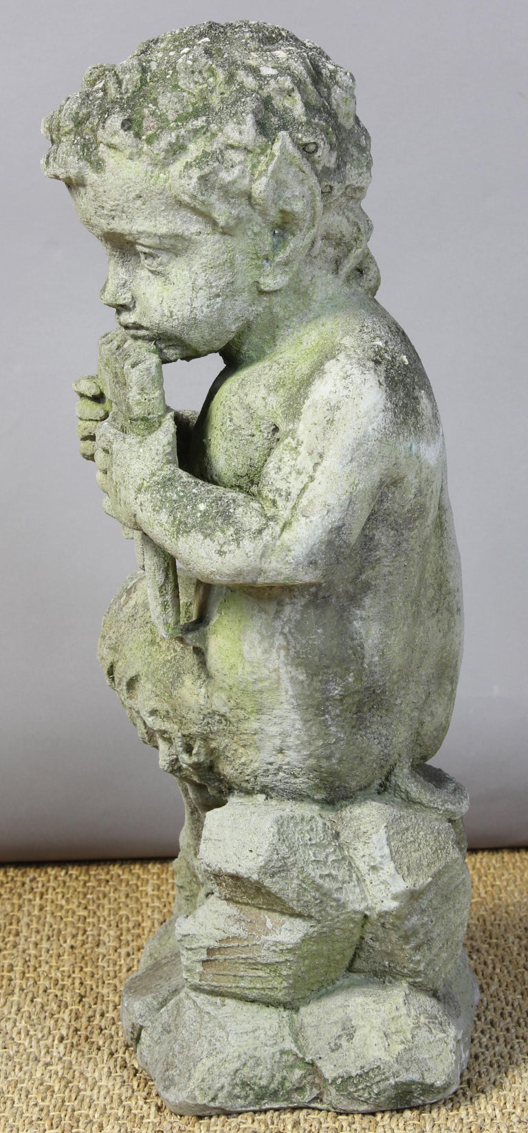 Large Cast Stone Garden Statue of Pan For Sale at 1stdibs