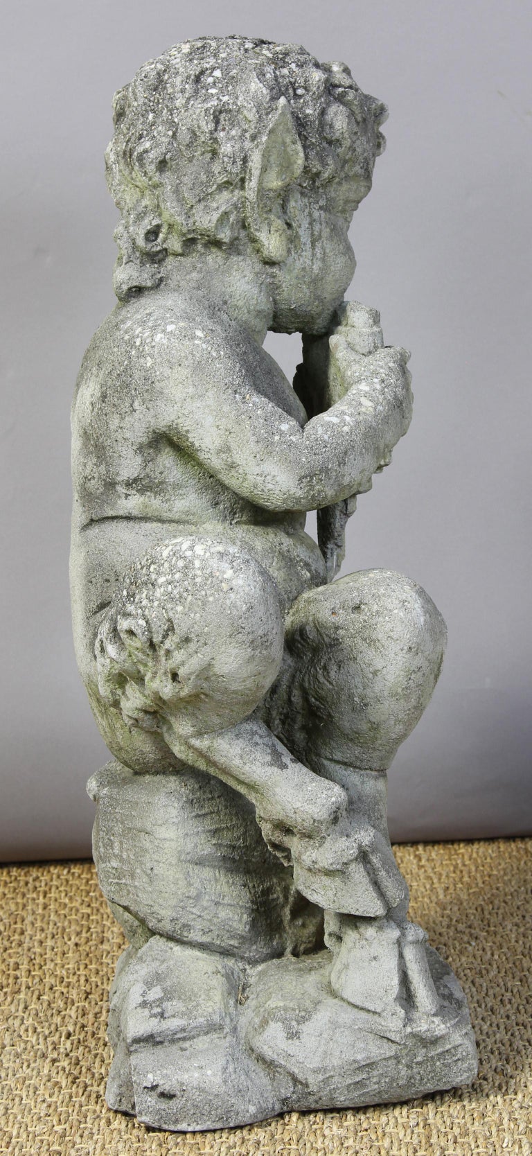 Large Cast Stone Garden Statue of Pan For Sale at 1stdibs