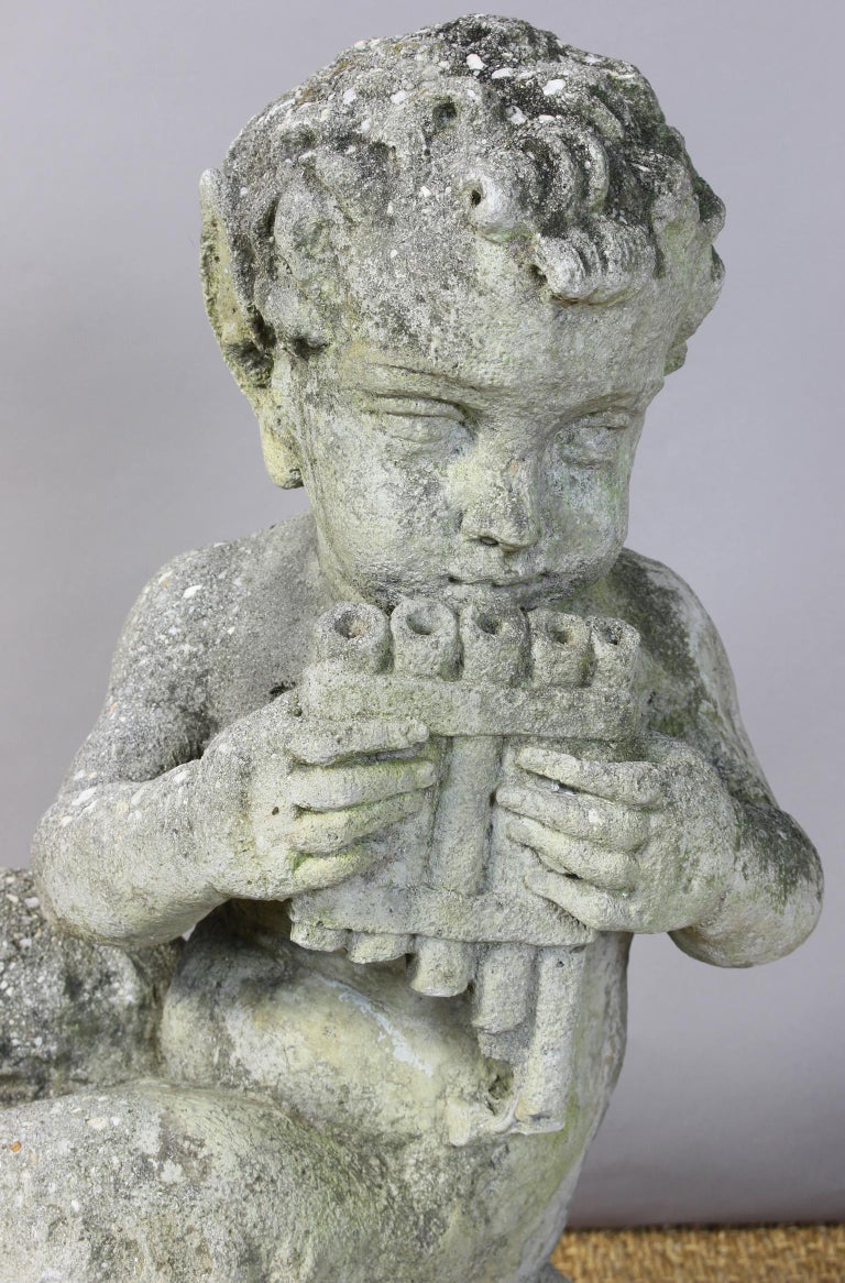 Large Cast Stone Garden Statue of Pan at 1stDibs pan garden statue