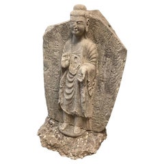 Large Cast Stone or Cement Buddha Garden Figure