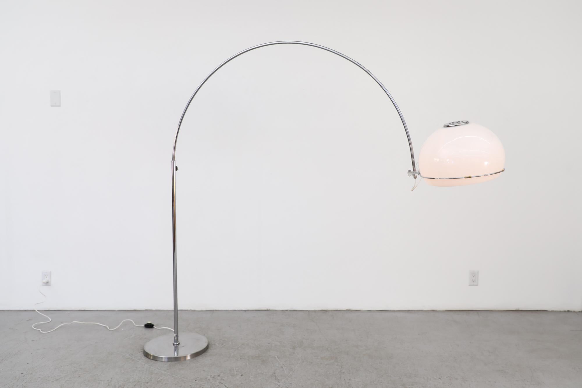 Large Castiglioni Inspired Standing Chrome Arc Lamp at 1stDibs