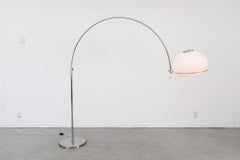 Large Castiglioni Inspired Standing Chrome Arc Lamp