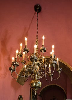 Large castle chandelier with a mermaid, 16 arms