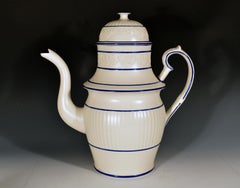 Large Castleford-Type Pottery Coffee Pot and Cover